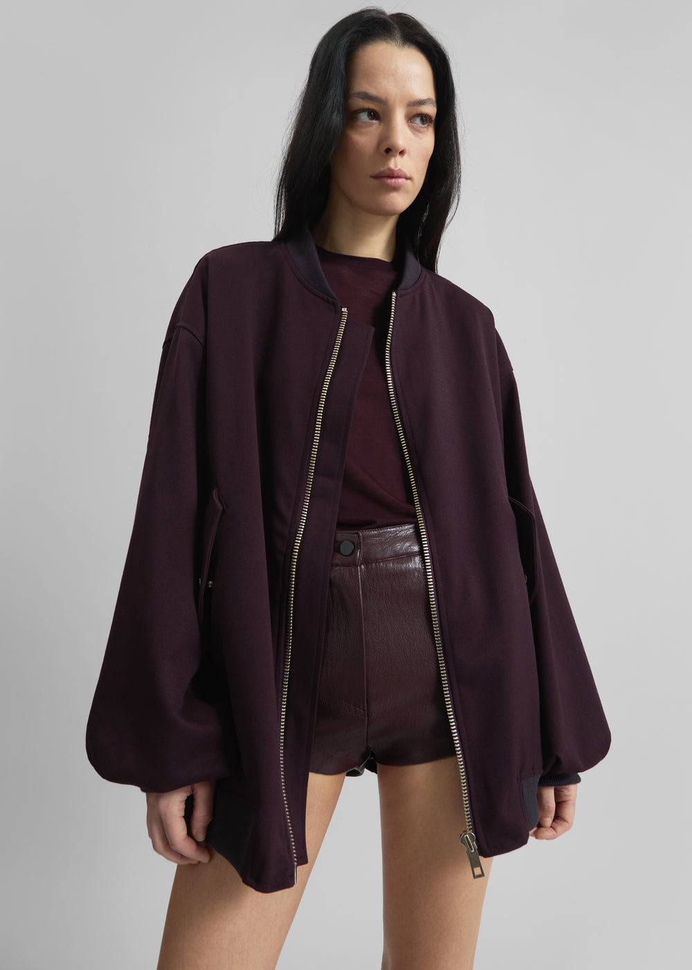 Astra Bomber Jacket - Burgundy - 1