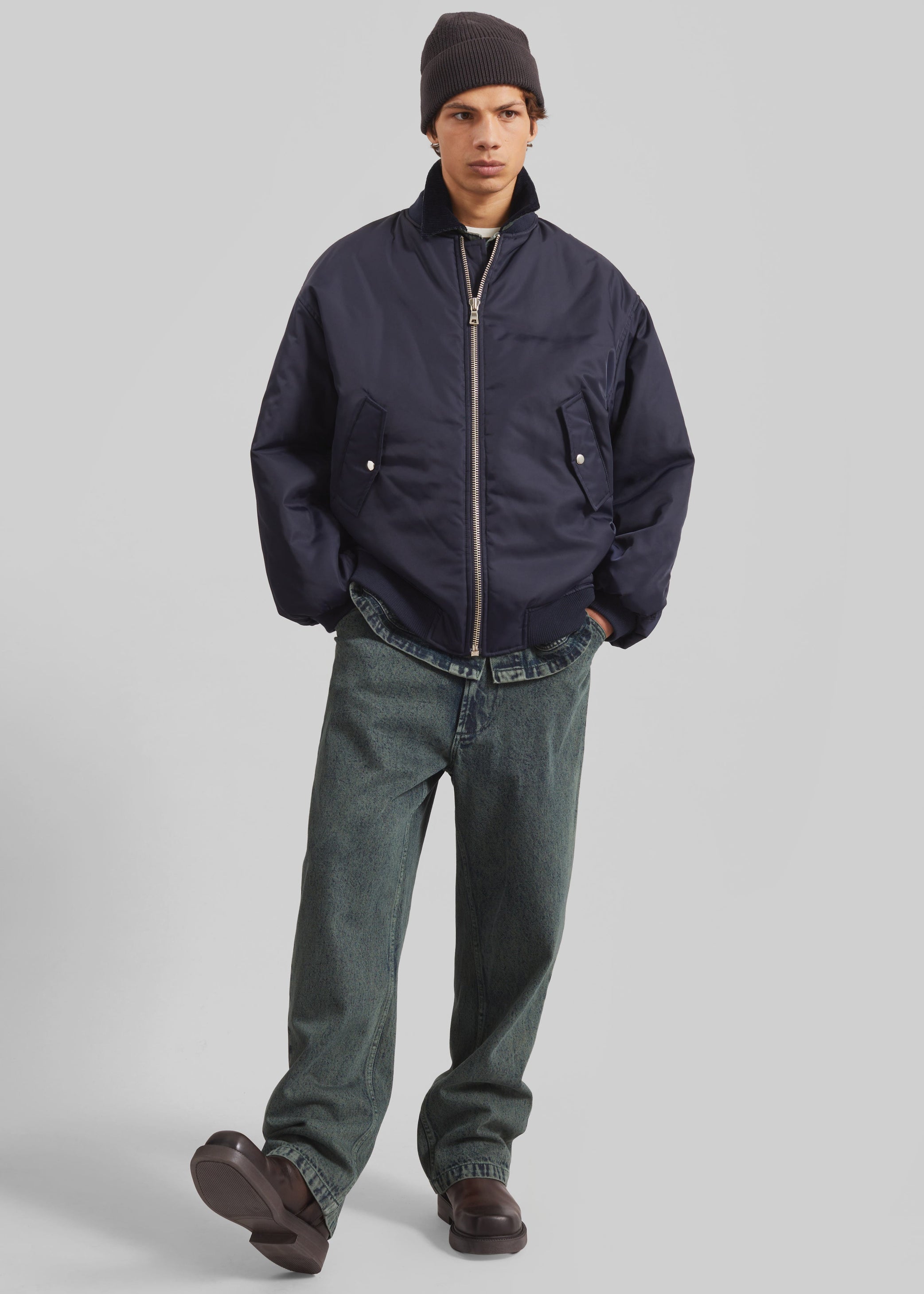Shop the look image for Astra Bomber Jacket - Navy