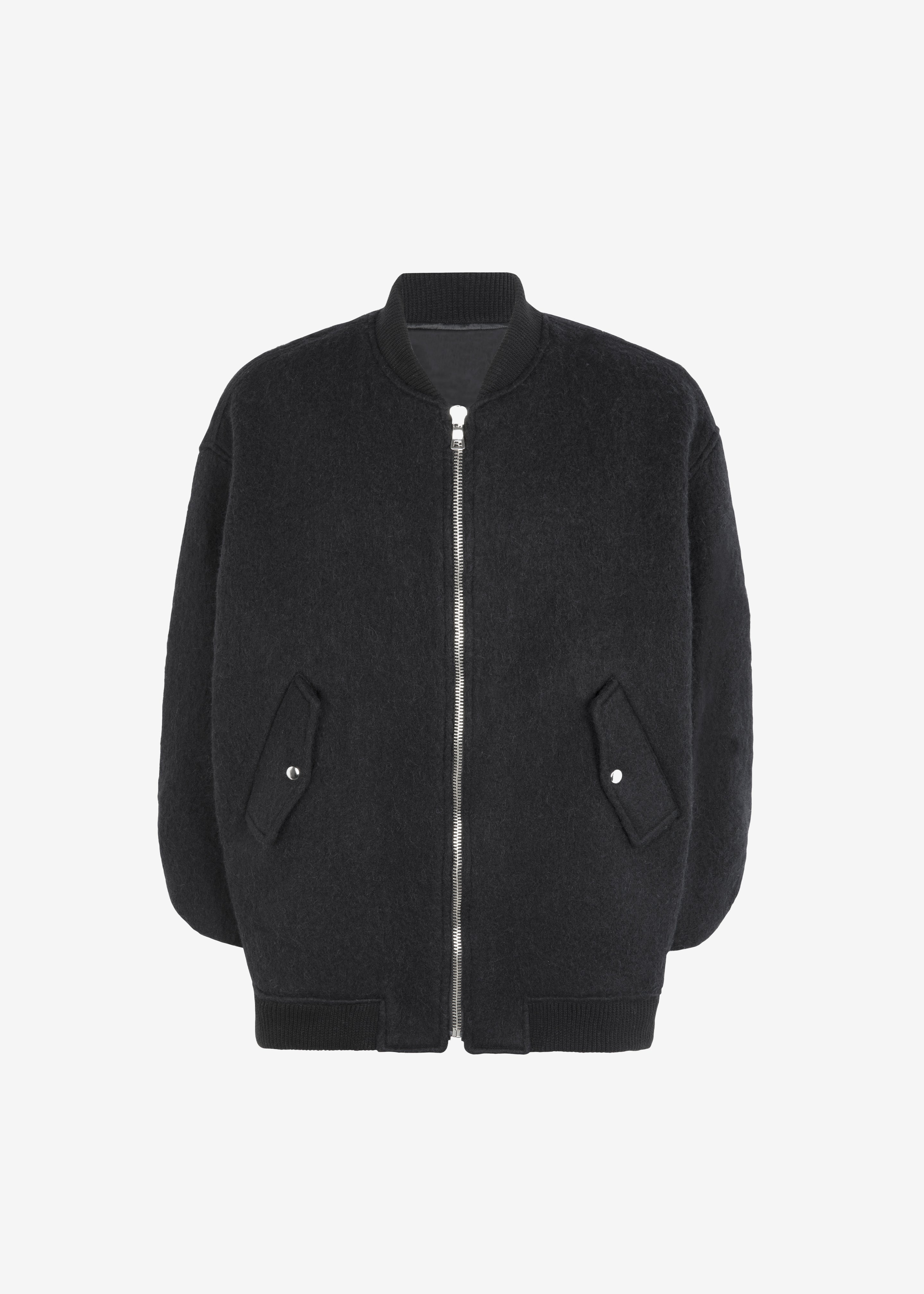 Astra Wool Bomber Jacket - Black - 10