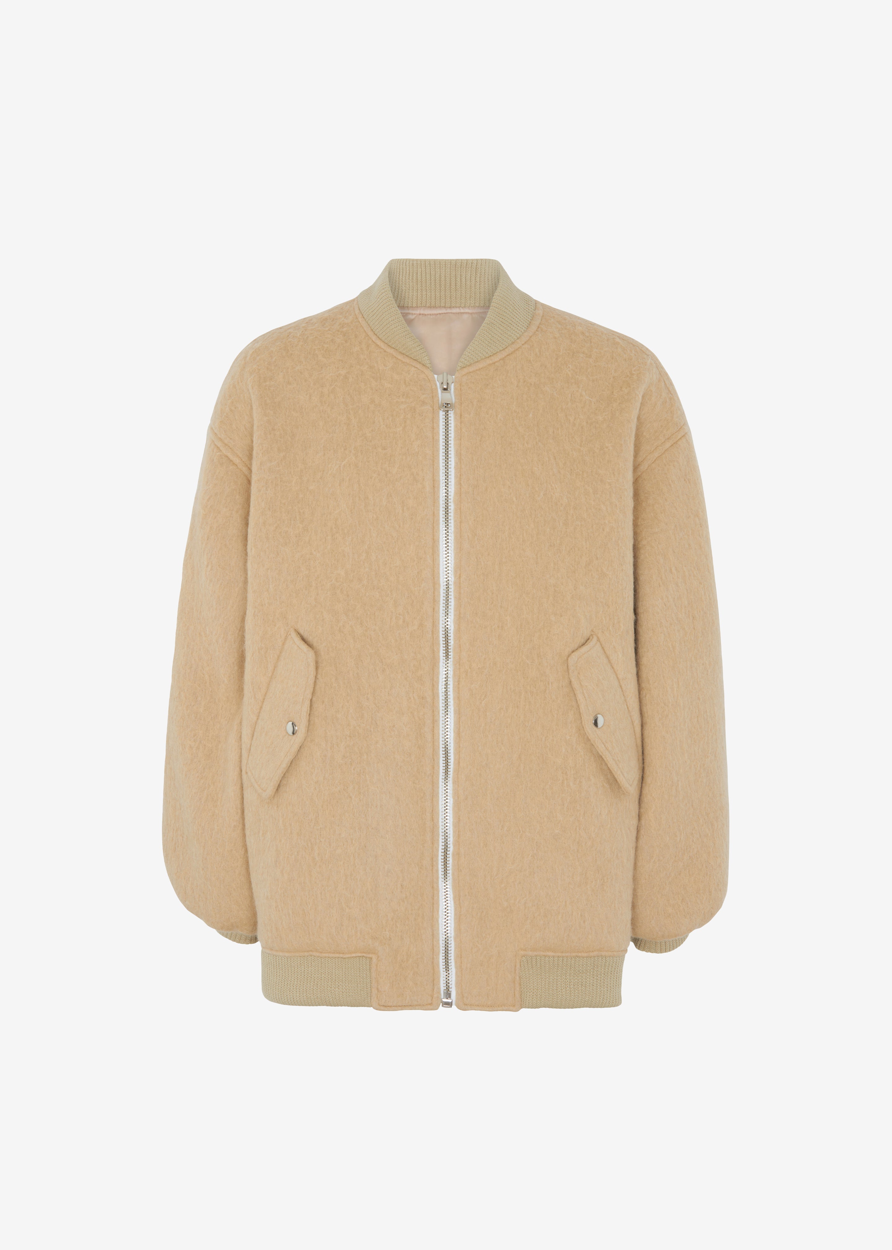 Astra Wool Bomber Jacket - Pale Yellow - 8