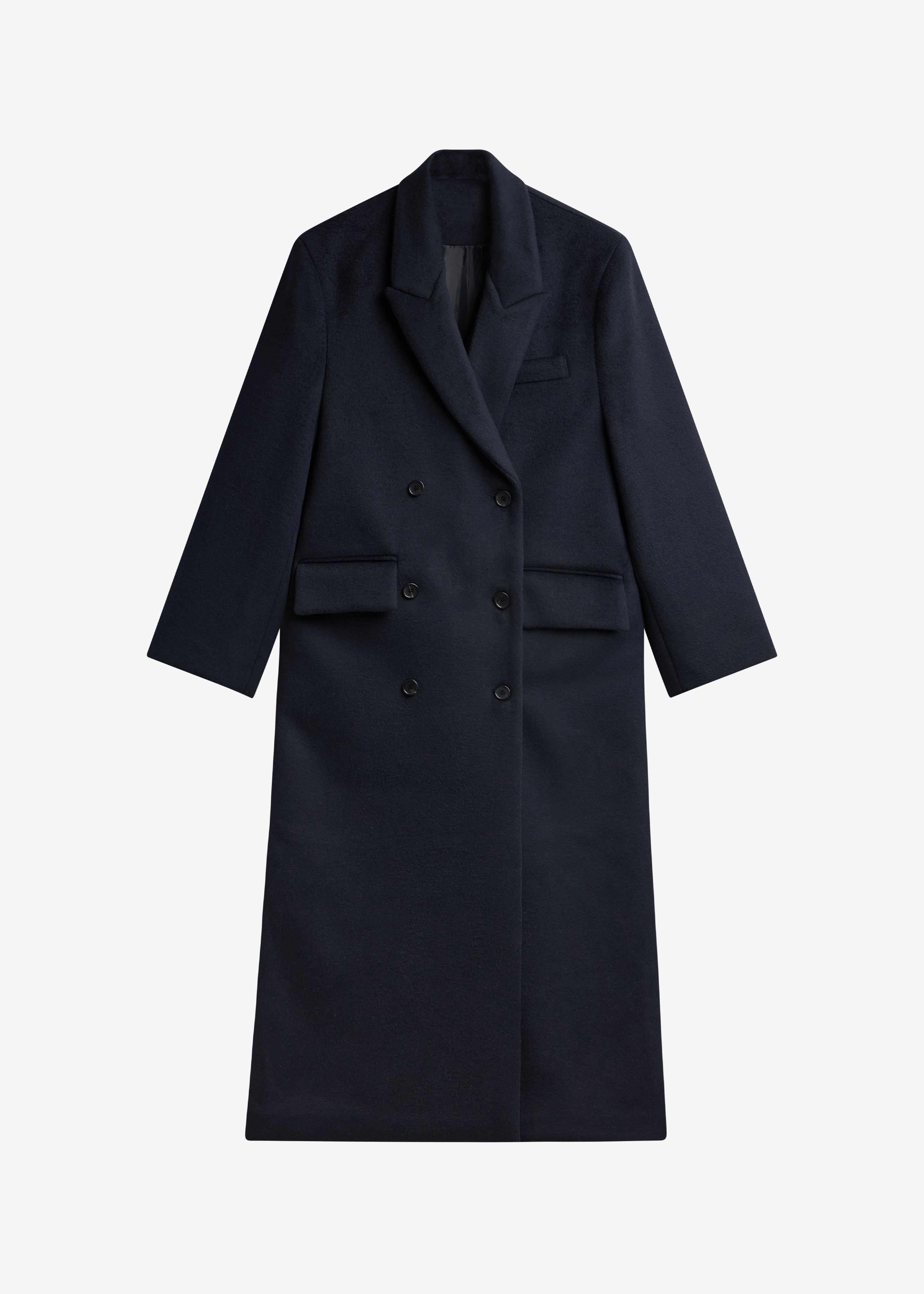 Atlin Wool Double-Breasted Coat - Dark Navy - 6