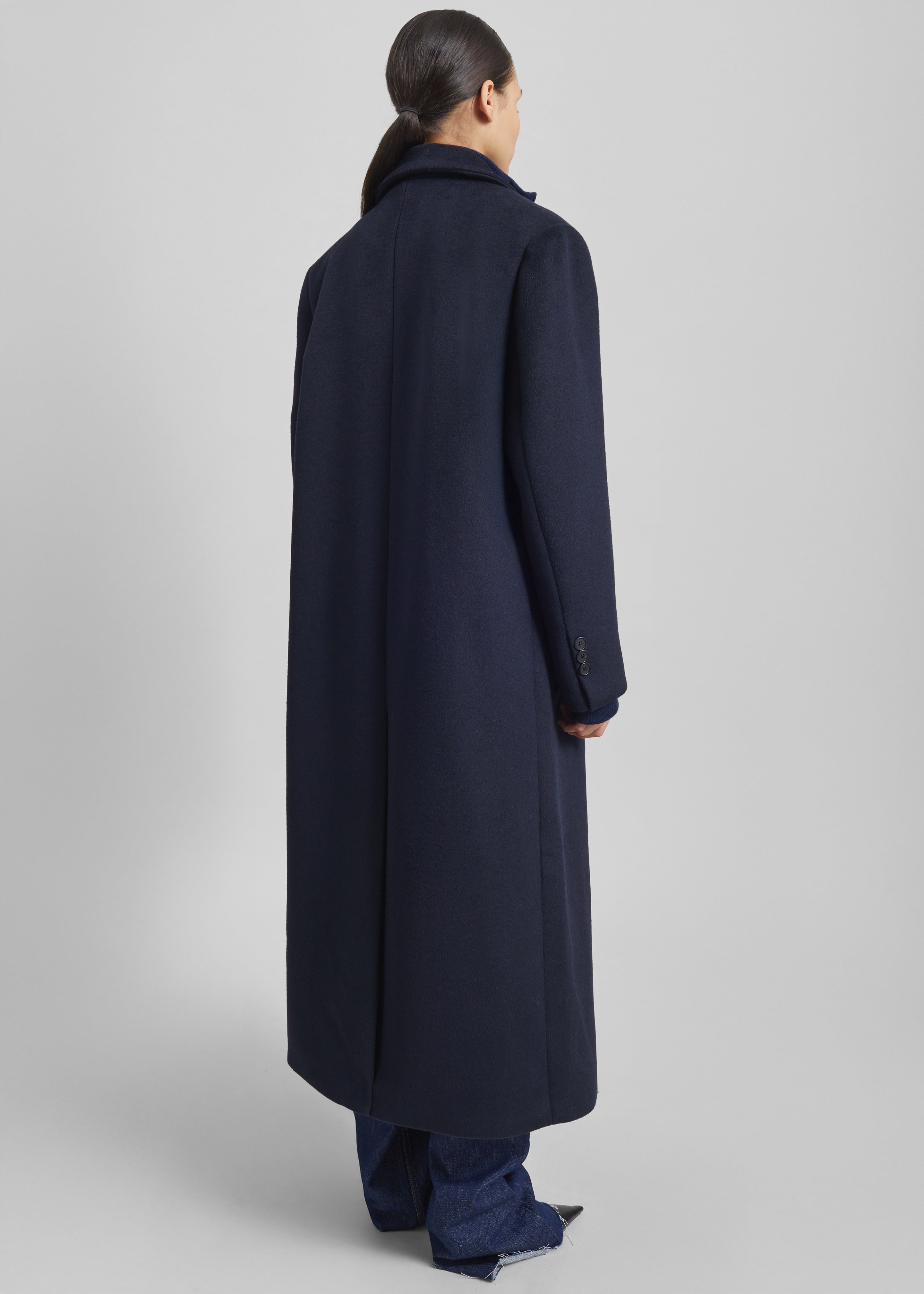 Atlin Wool Double-Breasted Coat - Dark Navy - 5