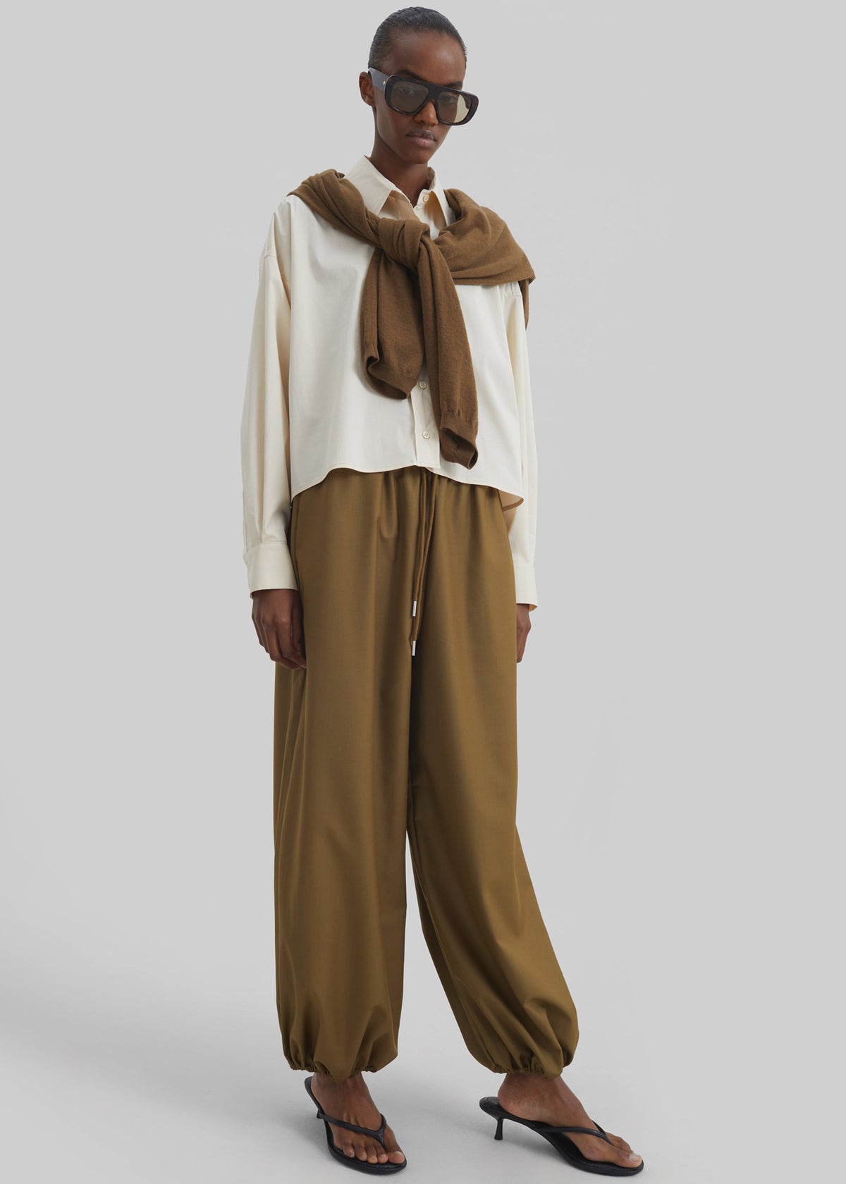 Aubray Balloon Pants - Olive Brown - 7