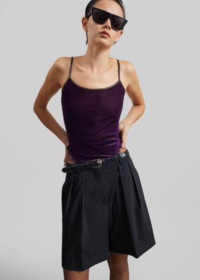 Aura Lace Trim Bodysuit - Dark Plum