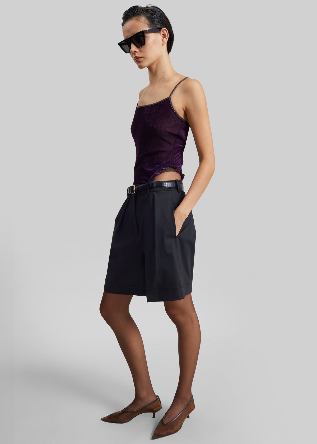 Aura Lace Trim Bodysuit - Dark Plum