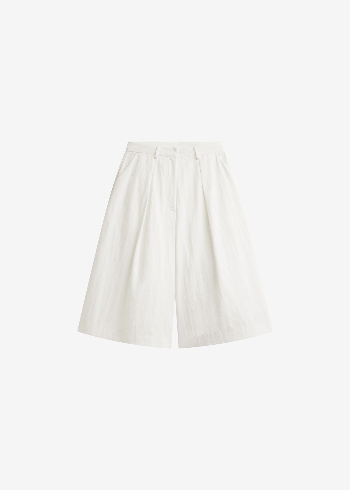 Aurea Wide Bermuda Shorts - Ivory - 8