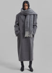 Aurelia Wool Scarf - Grey Stripe