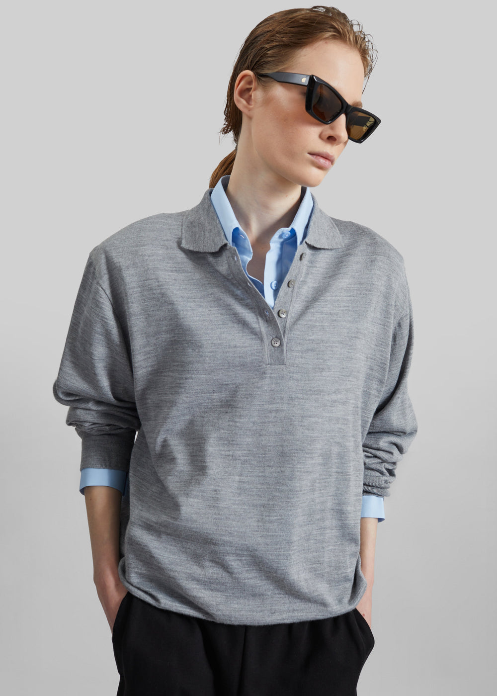 Avallon Padded Knit Polo - Grey - 1