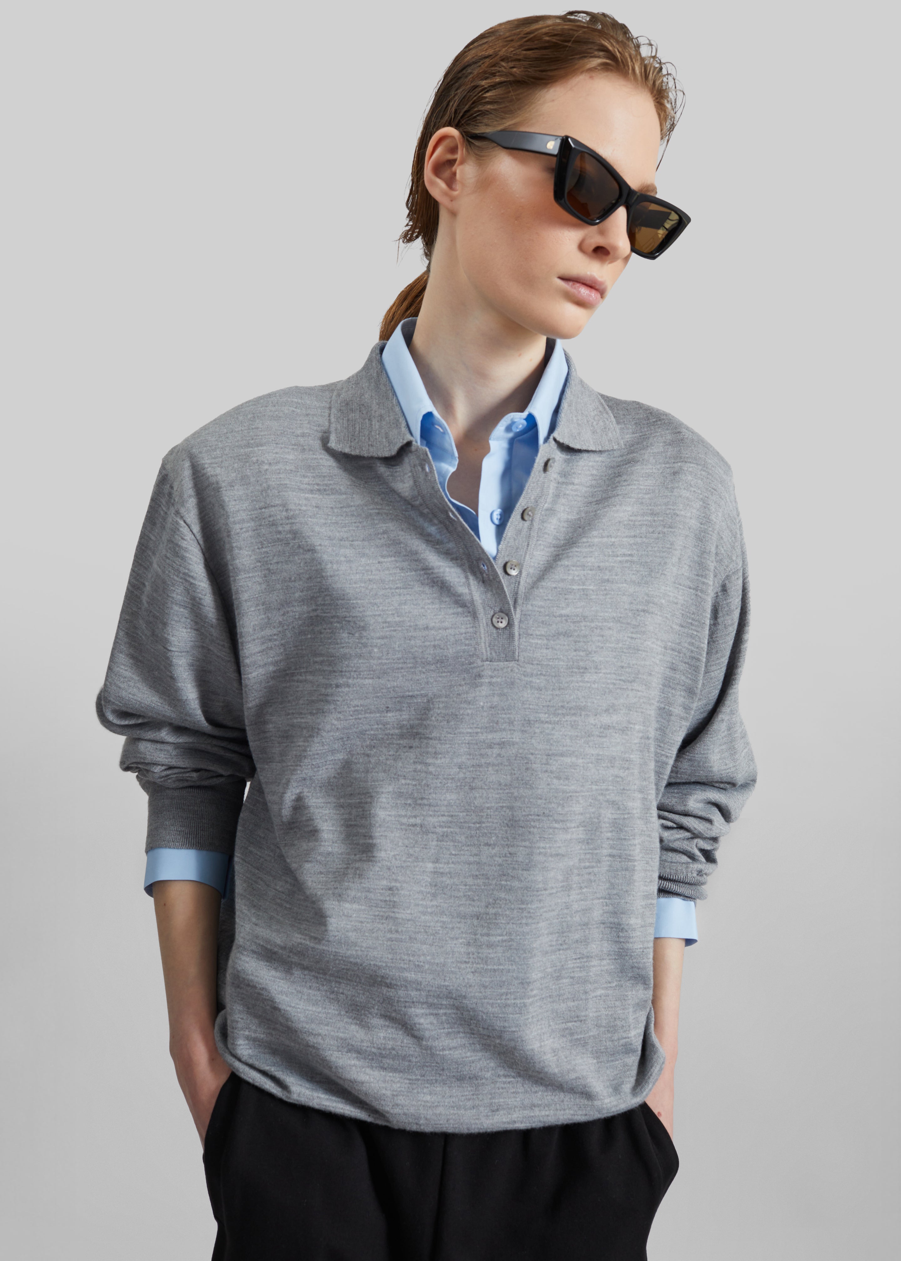 Avallon Padded Knit Polo - Grey - 2