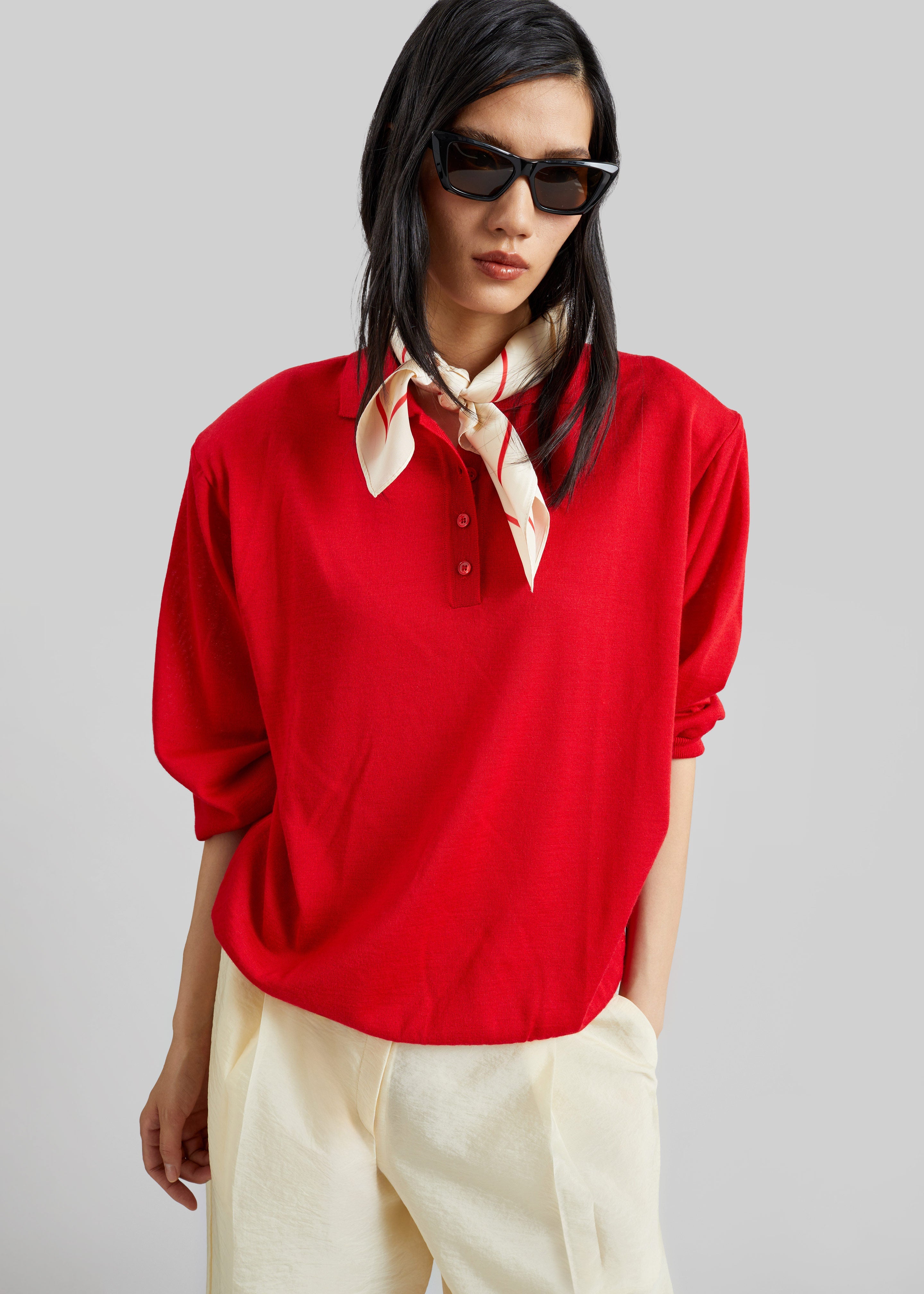 Avallon Padded Knit Polo - Red - 3