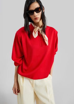 Avallon Padded Knit Polo - Red