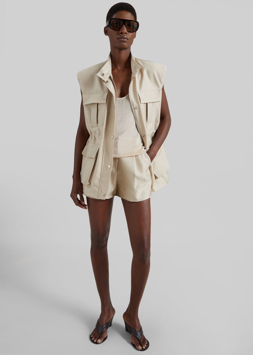 Avanca Wired Mini Shorts - Beige - 1