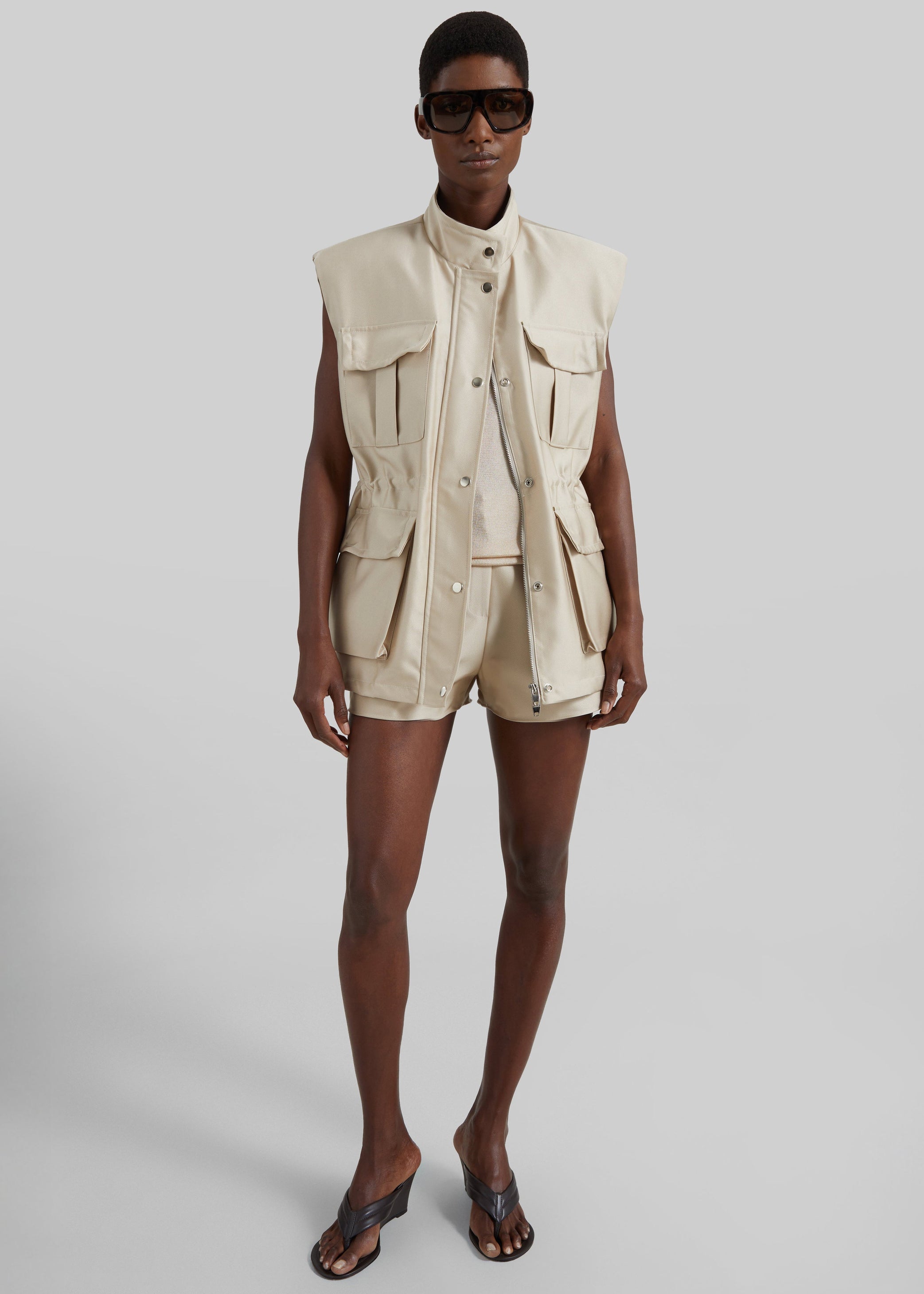 Shop the look image for Avanca Wired Mini Shorts - Beige