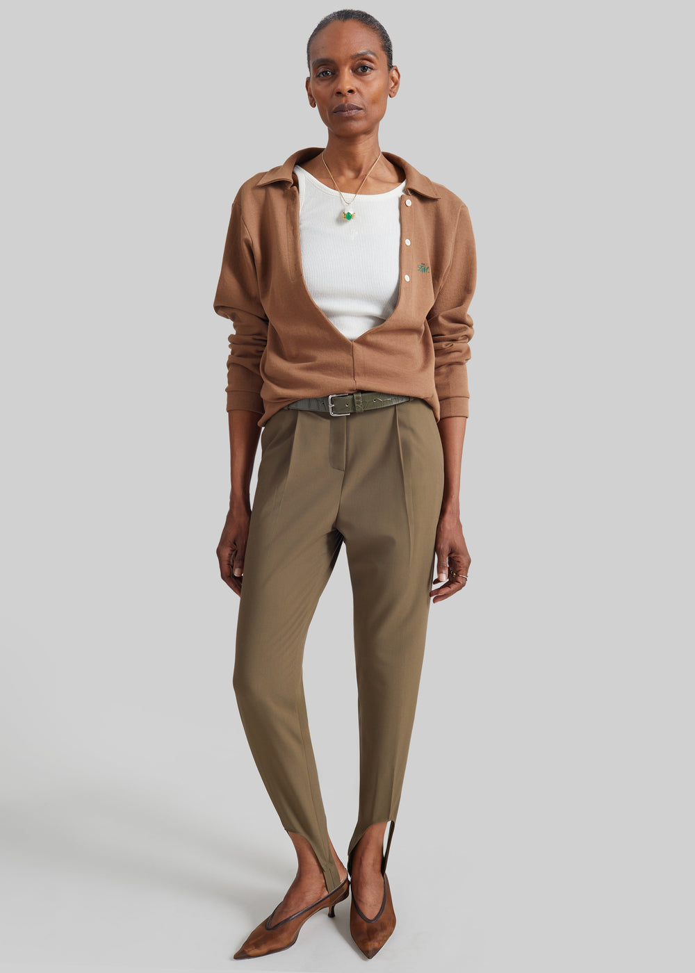 Pantalon fuseau Averon - Olive foncé