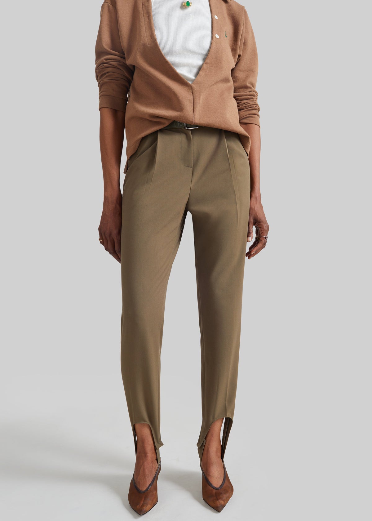 Averon Stirrup Pants - Dark Olive