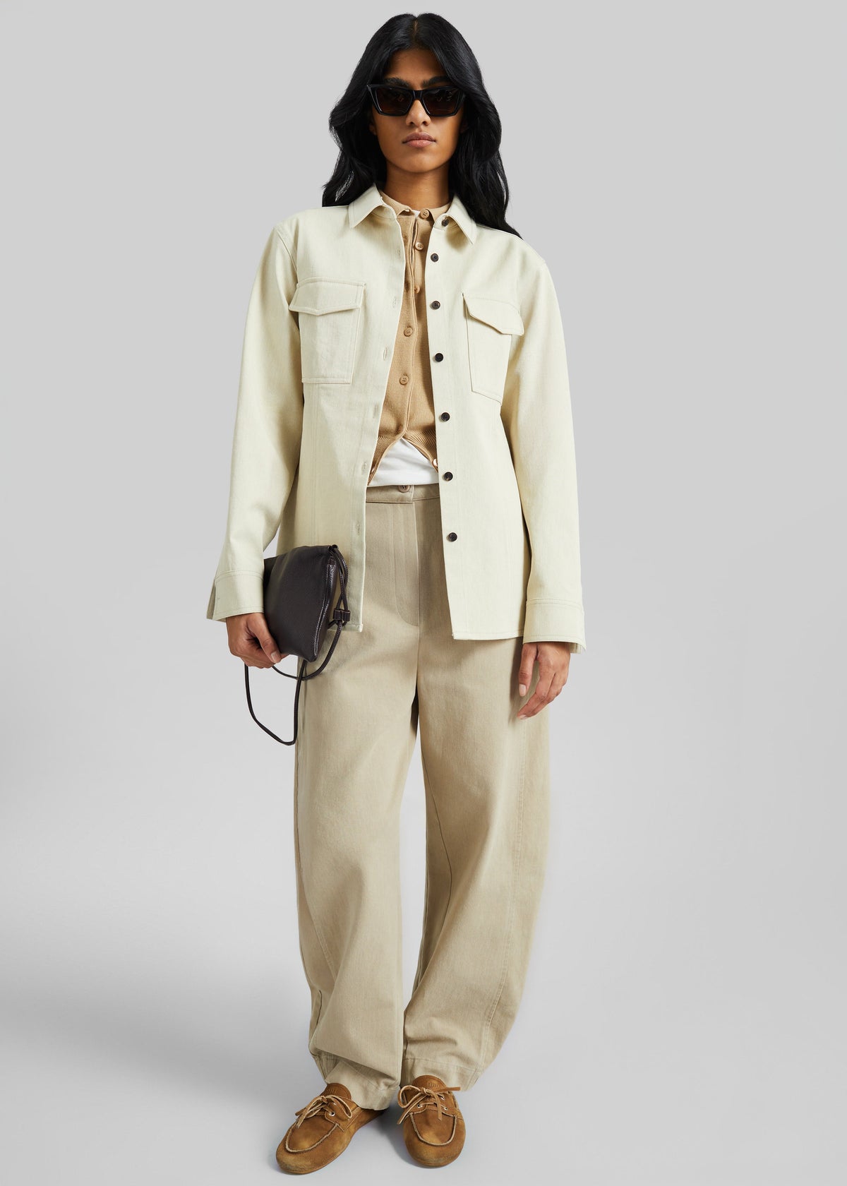 Aversa Tailored Overshirt - Light Beige - 5