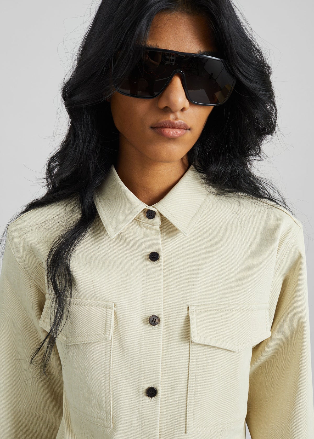 Aversa Tailored Overshirt - Light Beige - 3