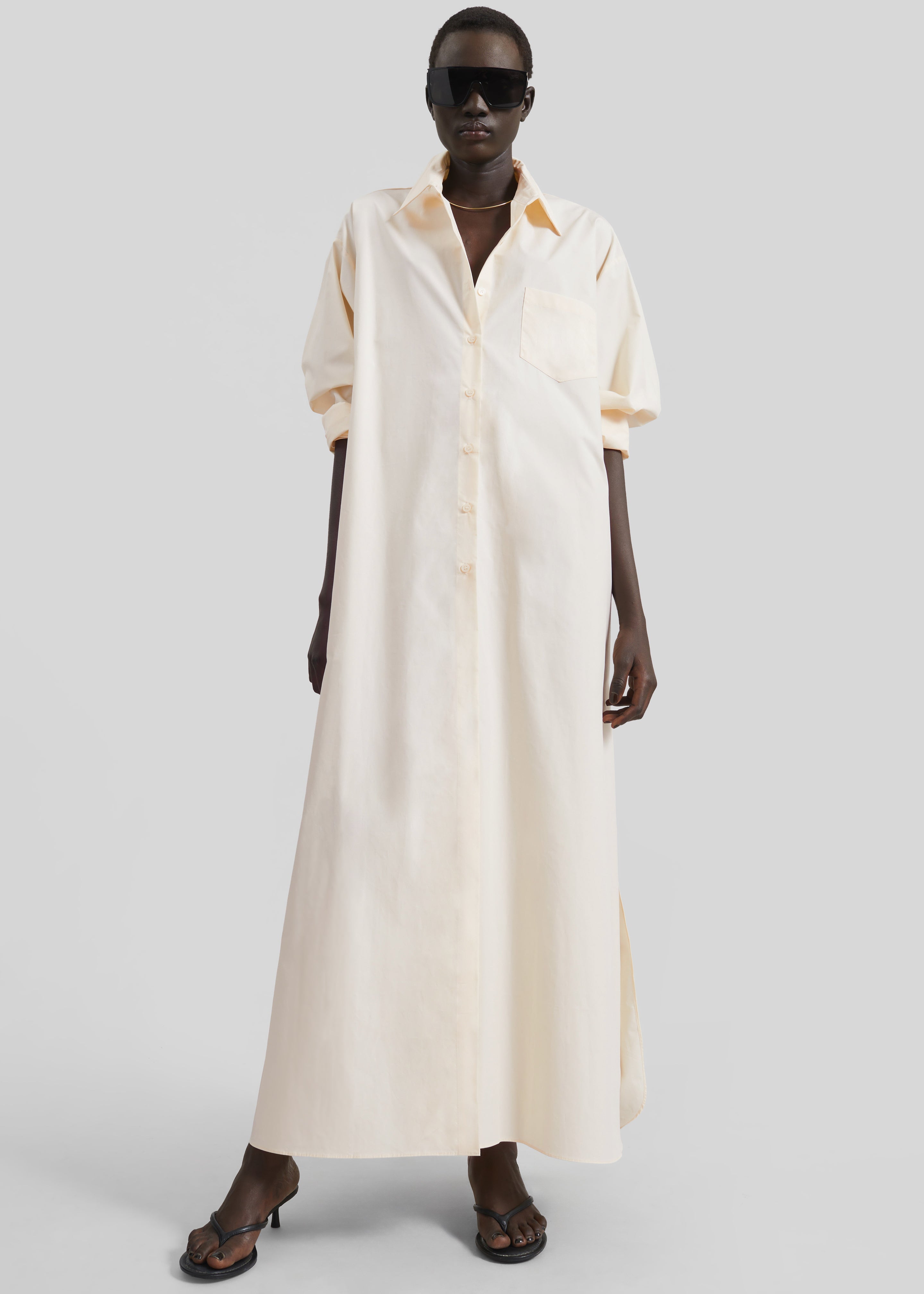 Avery Shirt Dress - Light Peach - 1