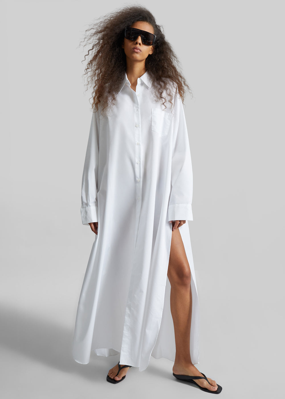 Avery Shirt Dress - White