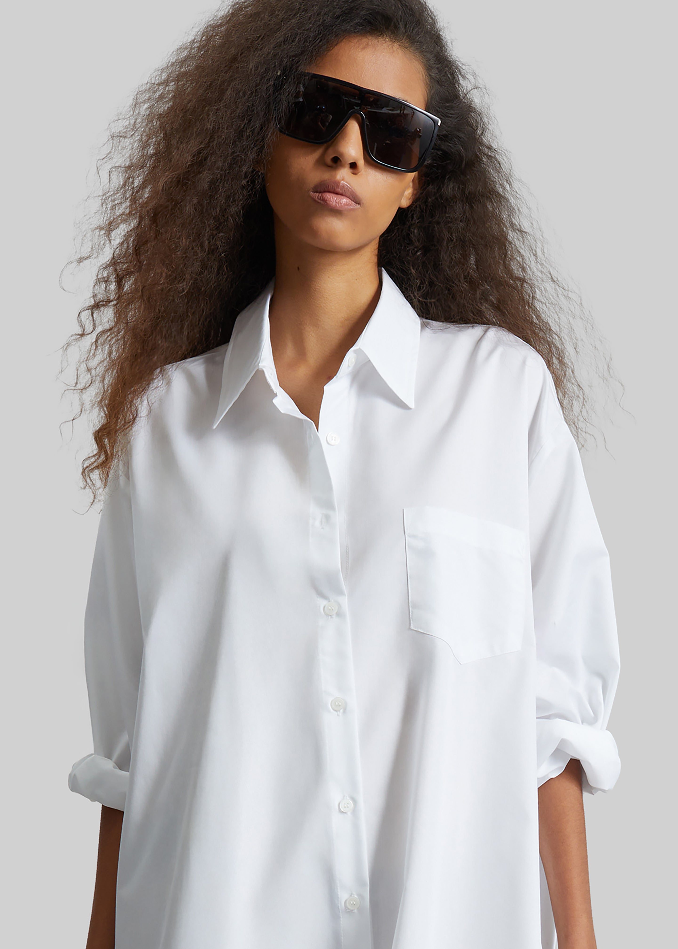 Avery Shirt Dress - White - 4