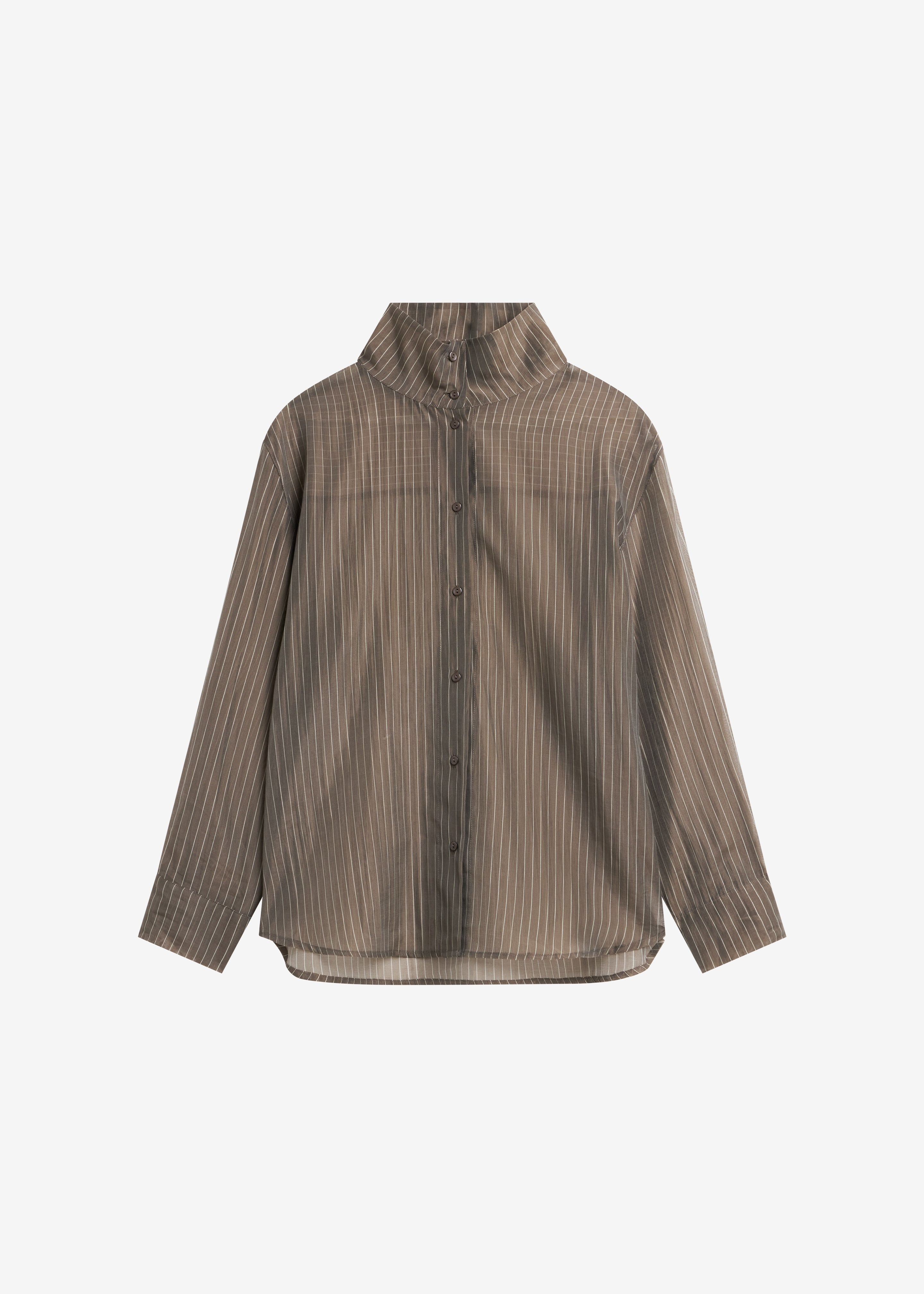 Avila Sheer Fluid Shirt - Brown/White Stripe - 9