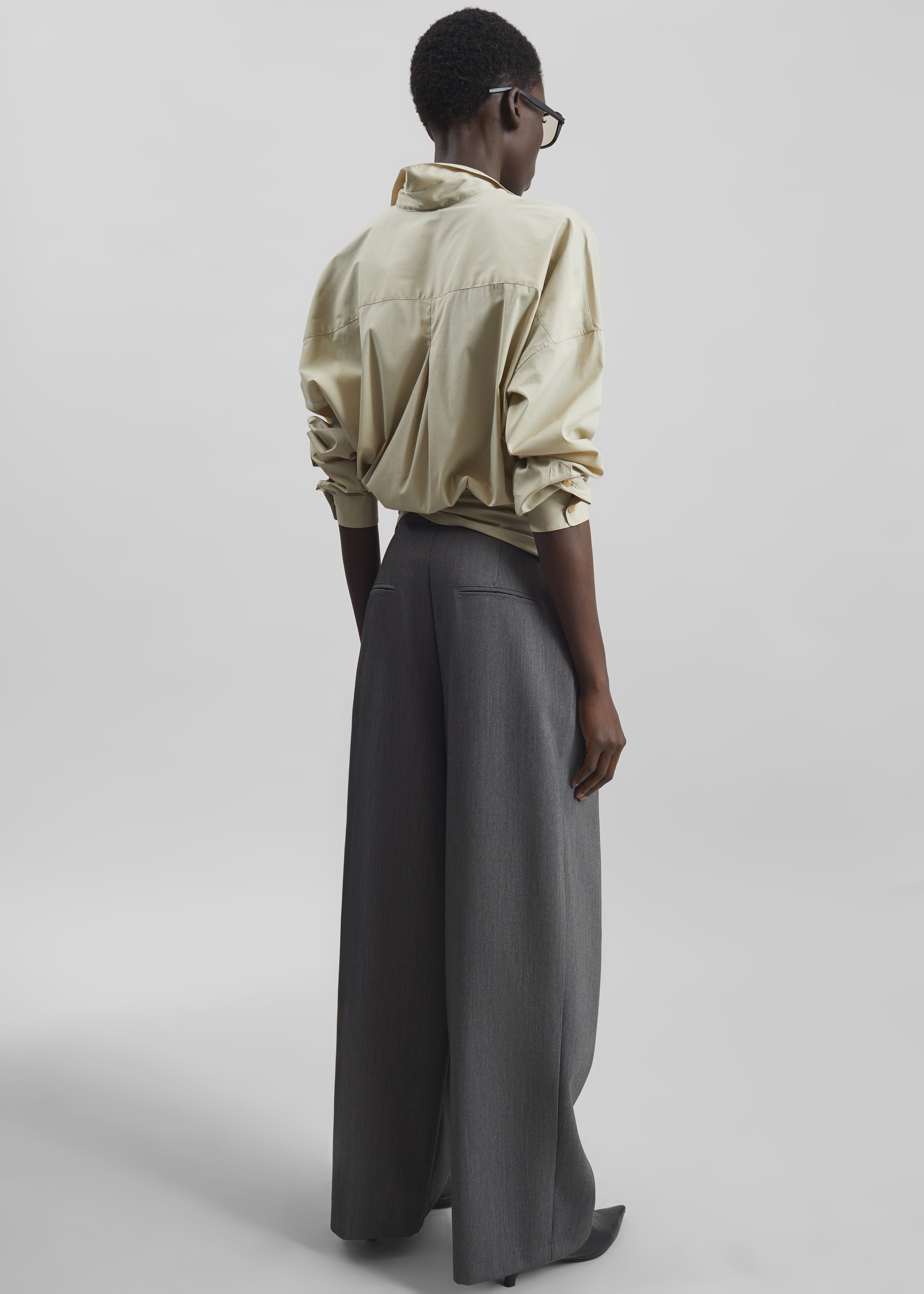 Avray Pleated Trousers - Grey - 6