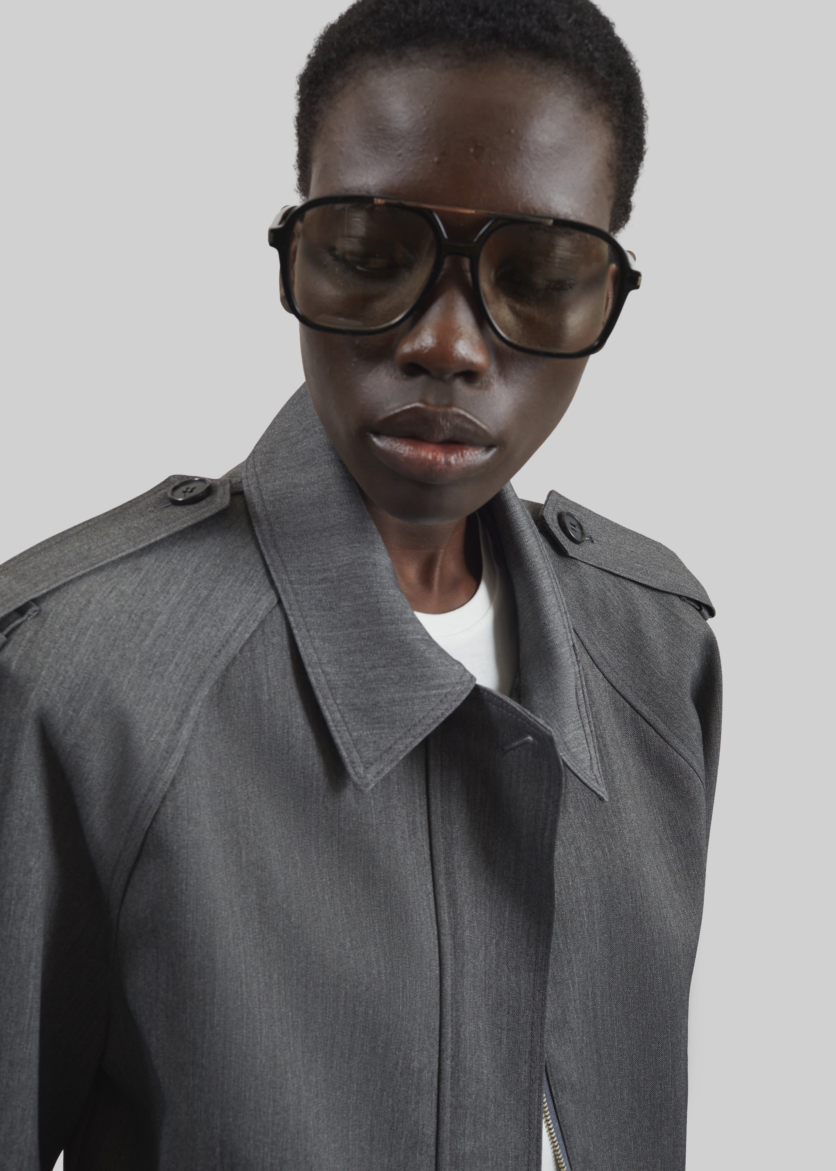 Avray Short Trench - Grey - 7