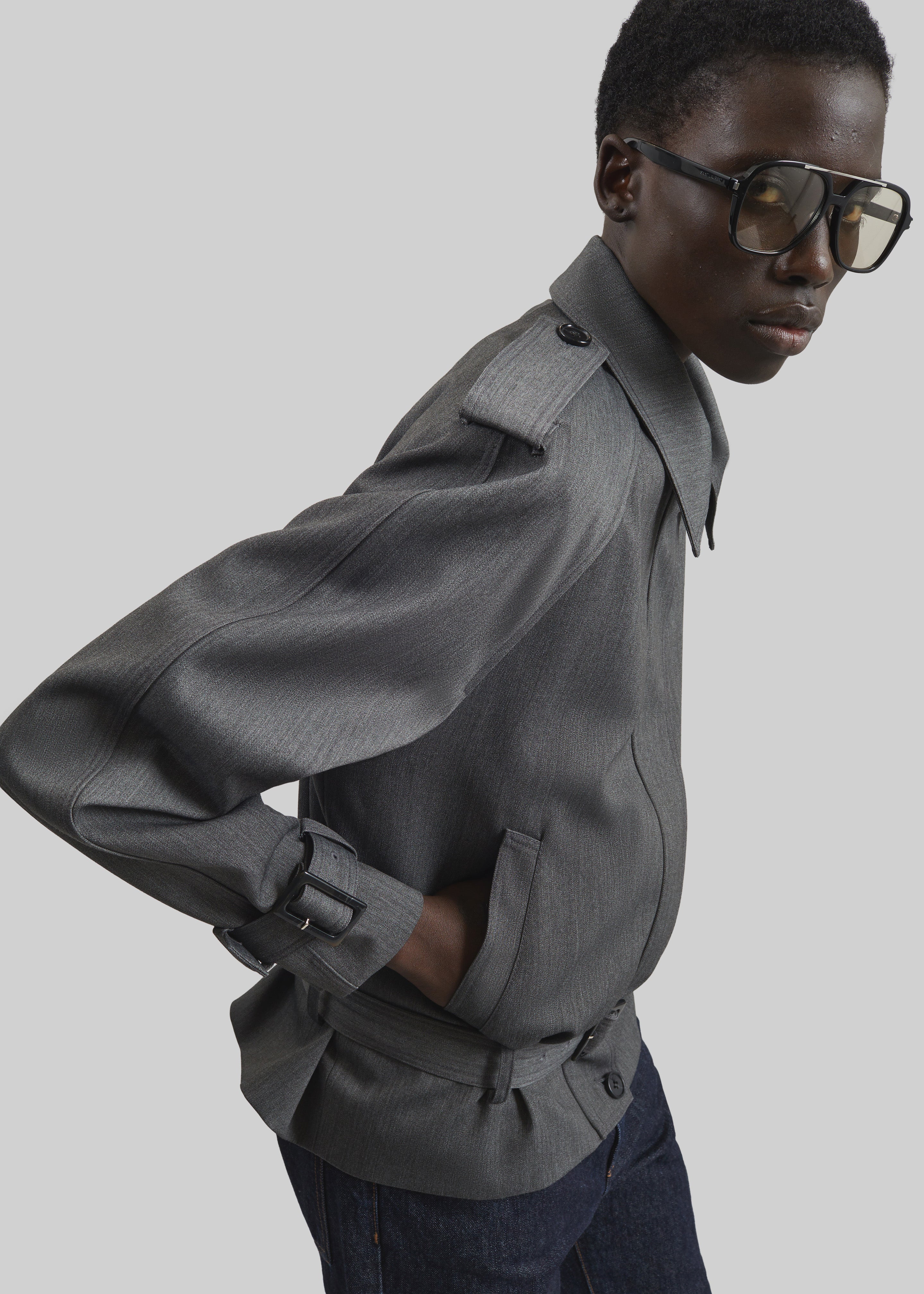 Avray Short Trench - Grey - 3