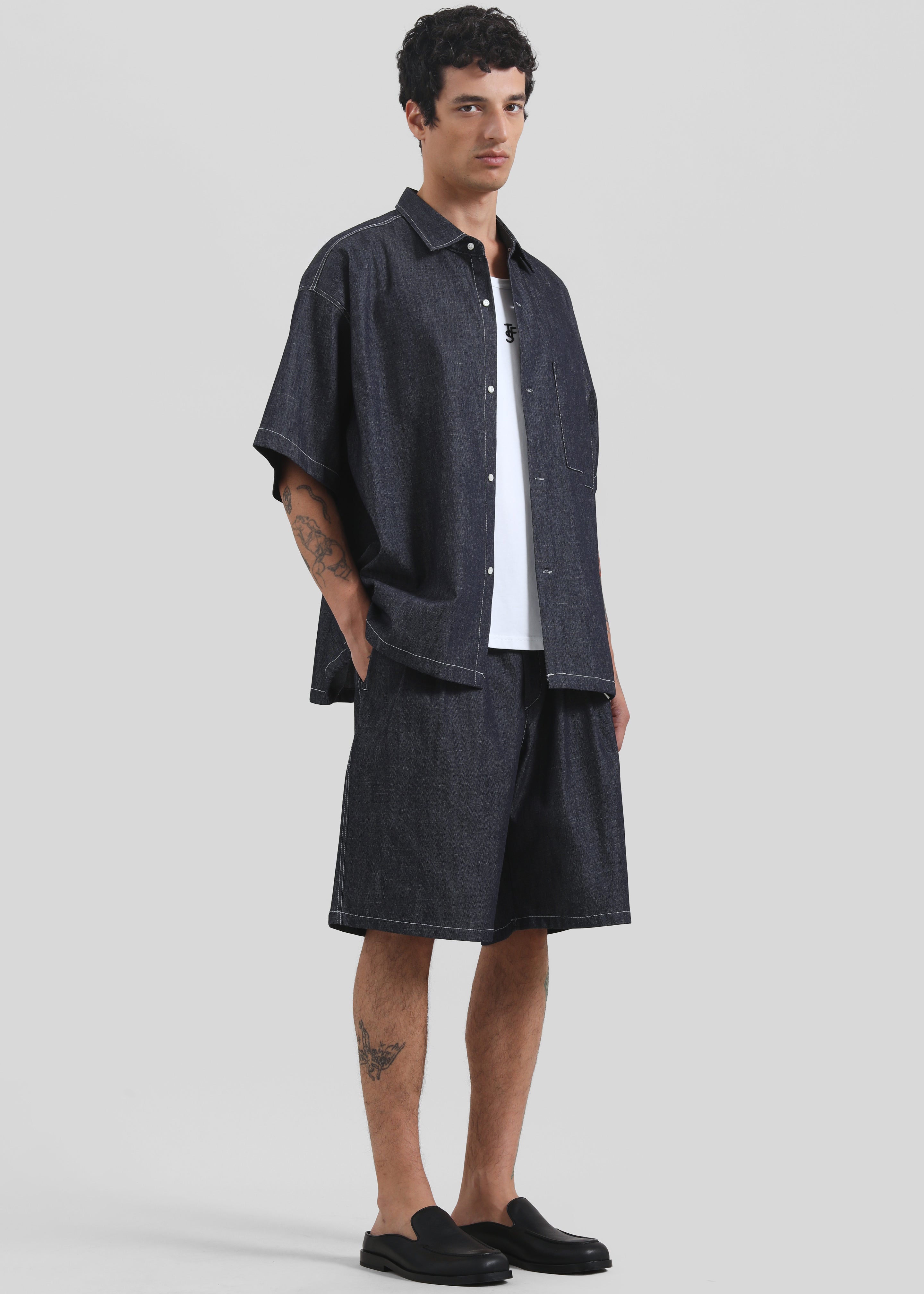 Axton Denim Shirt - Dark Wash - 1