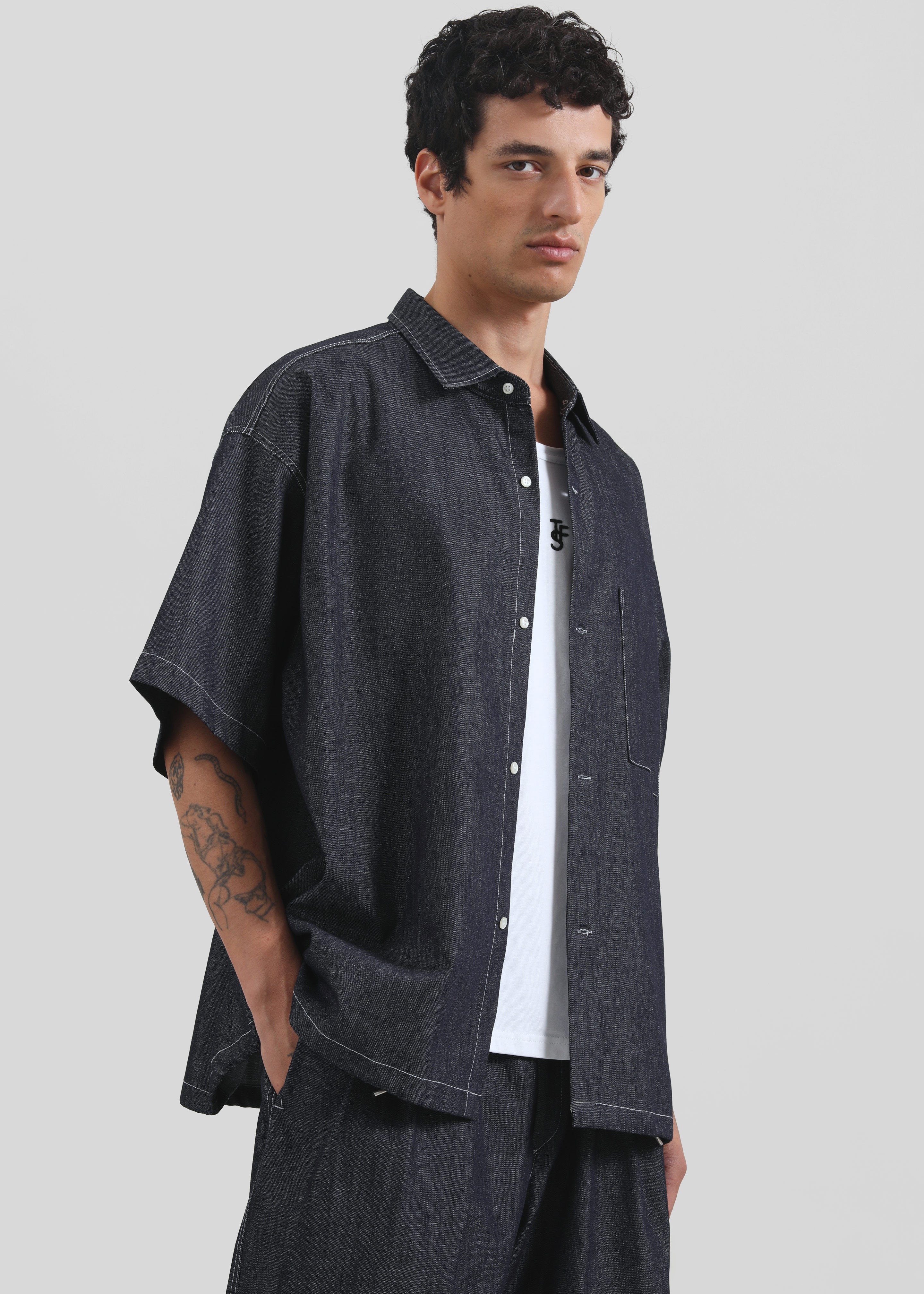Axton Denim Shirt - Dark Wash - 5