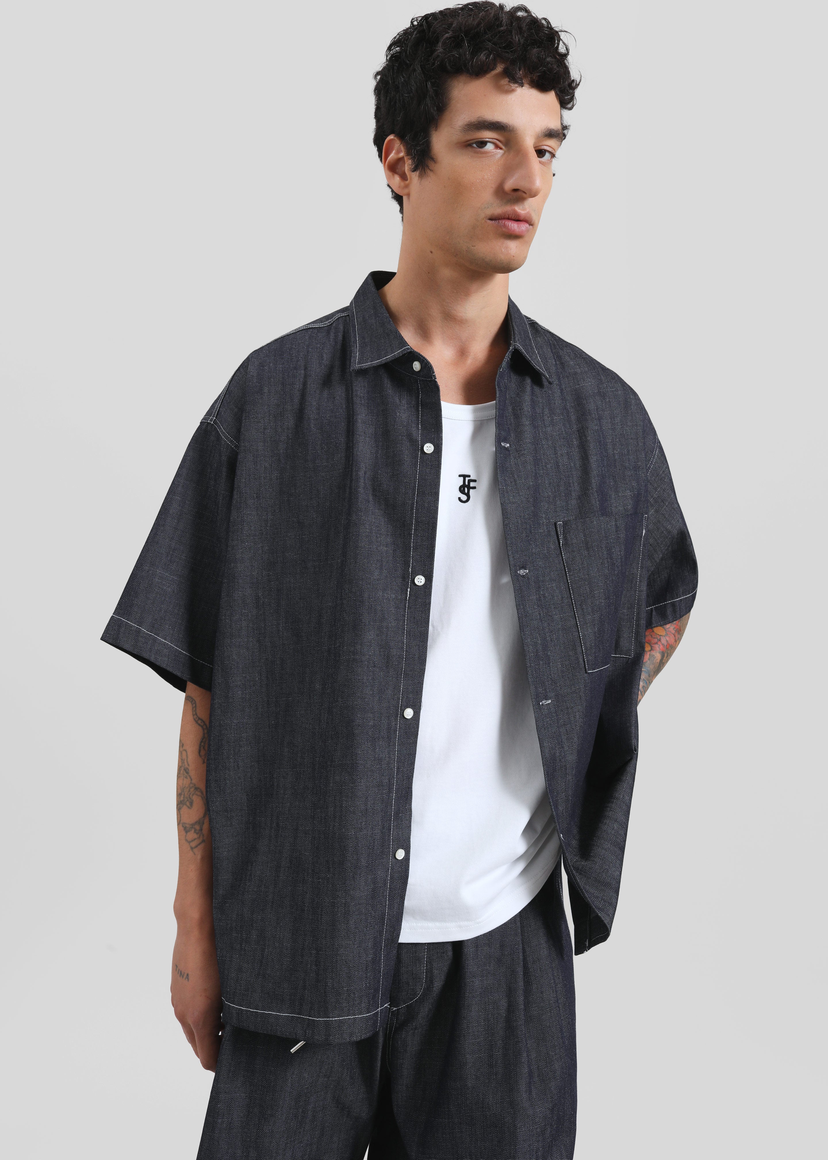 Axton Denim Shirt - Dark Wash - 2