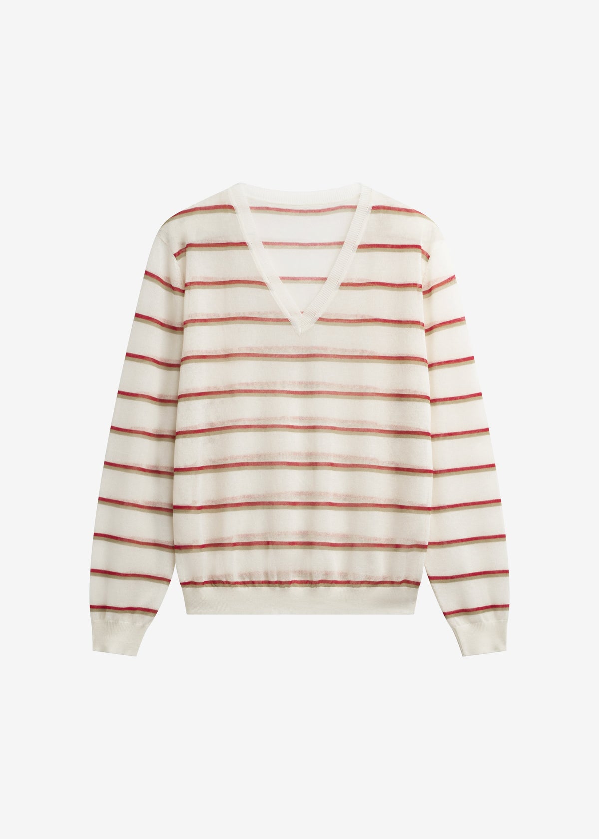 Ayen Sheer Knit Top - Ivory Multi Stripe - 6