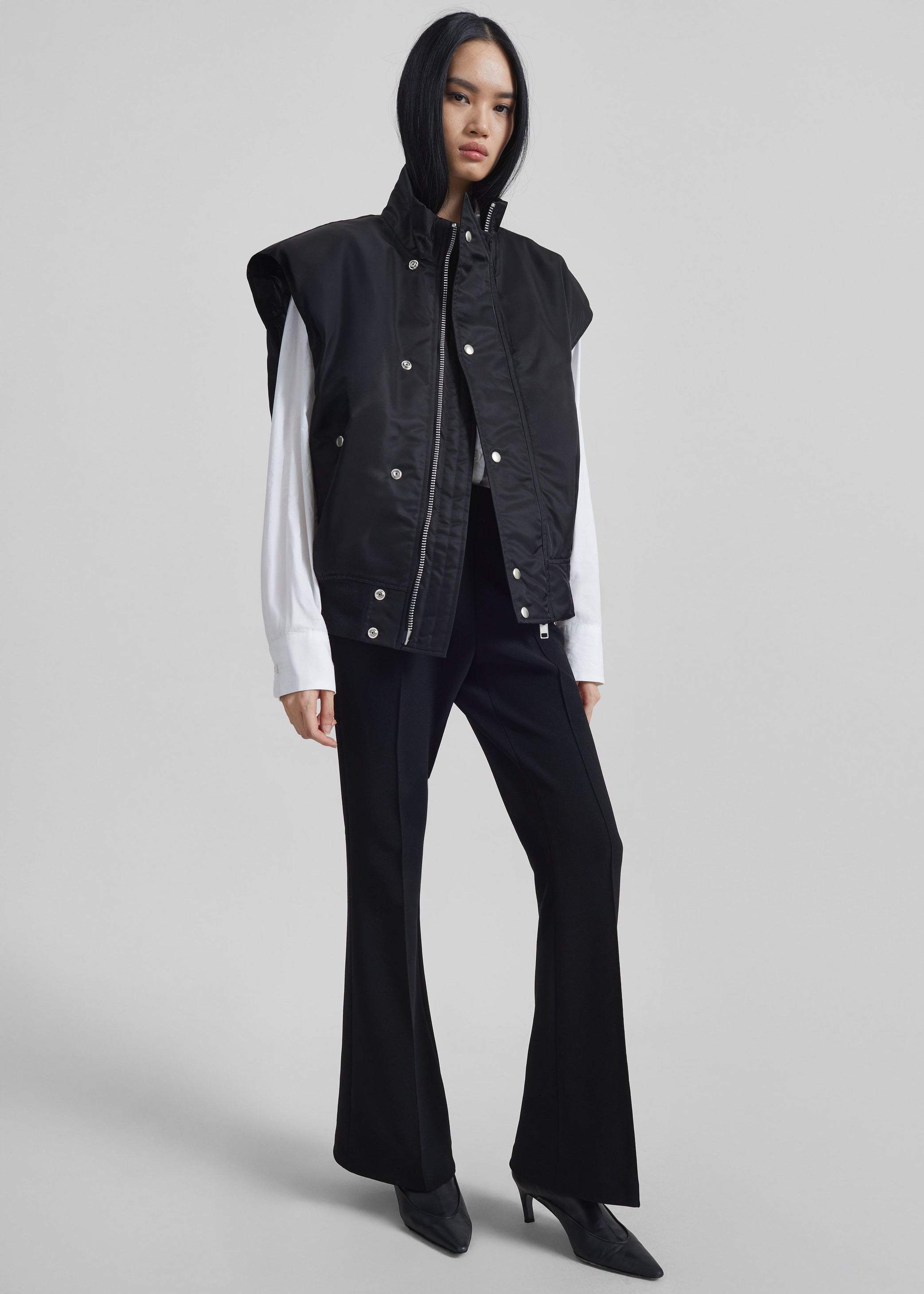 Shop the look image for Aysen Sleeveless Bomber Jacket - Black