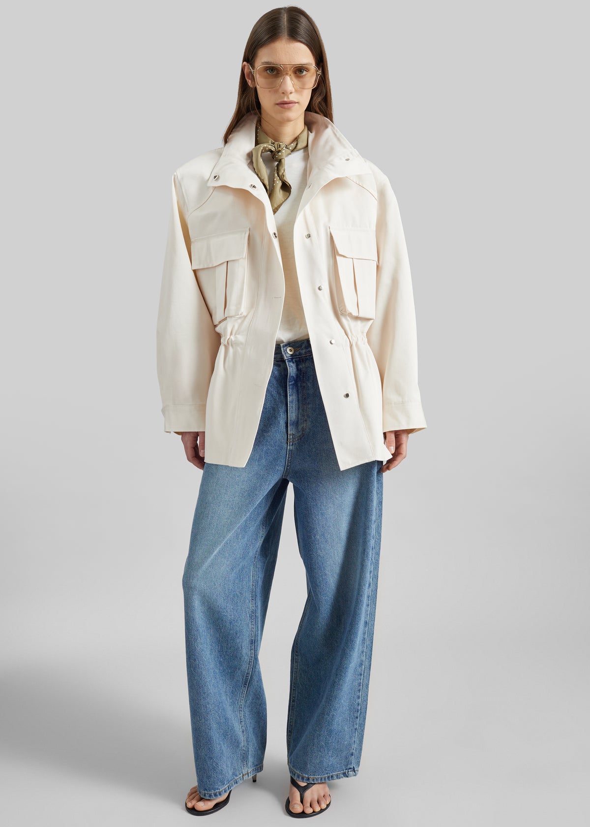 Bailly Padded Utility Jacket - Cream - 8