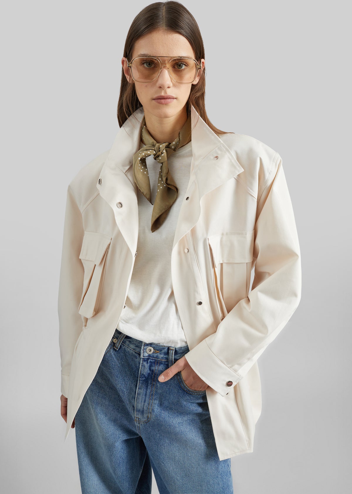 Bailly Padded Utility Jacket - Cream - 9