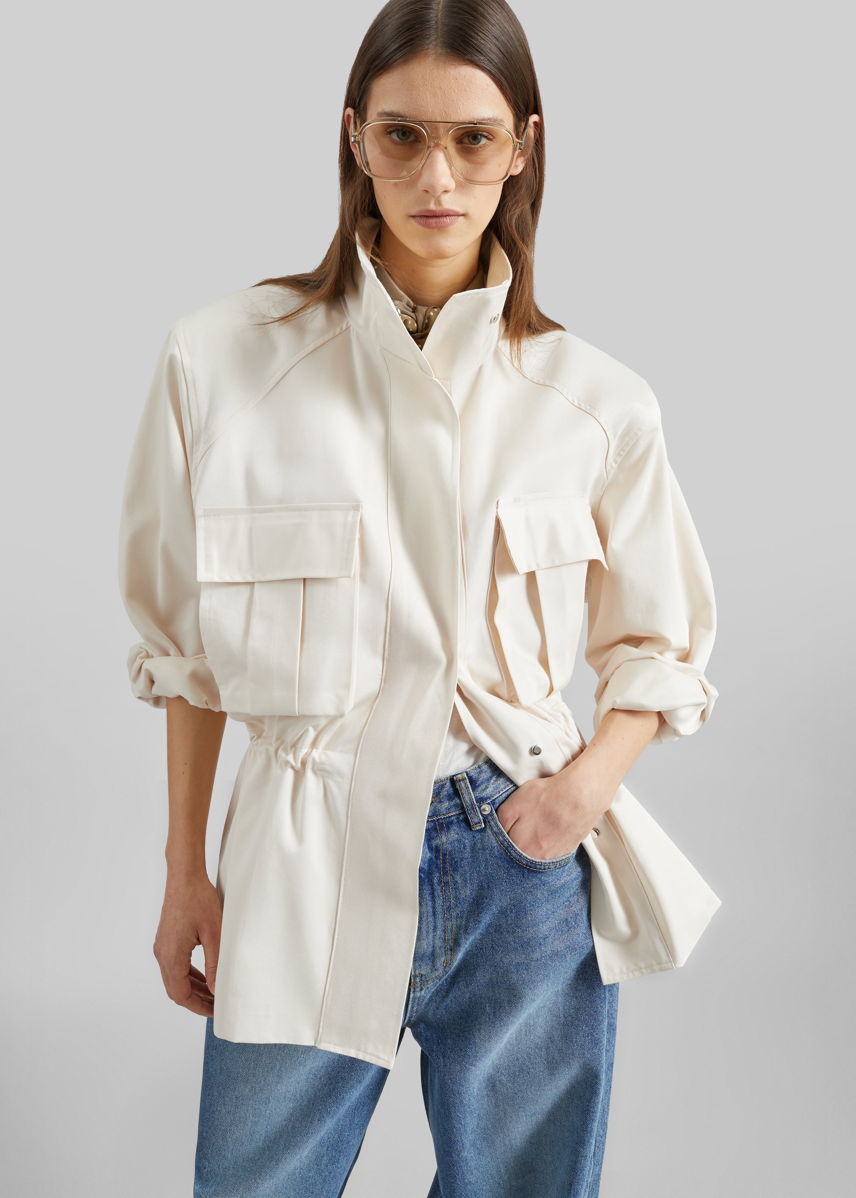 Bailly Padded Utility Jacket - Cream - 4