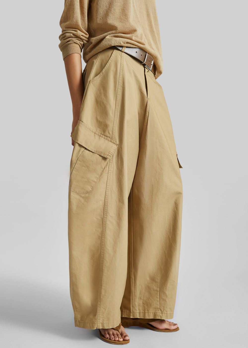 Baixa Barrel Cargo Pants - Beige - 1