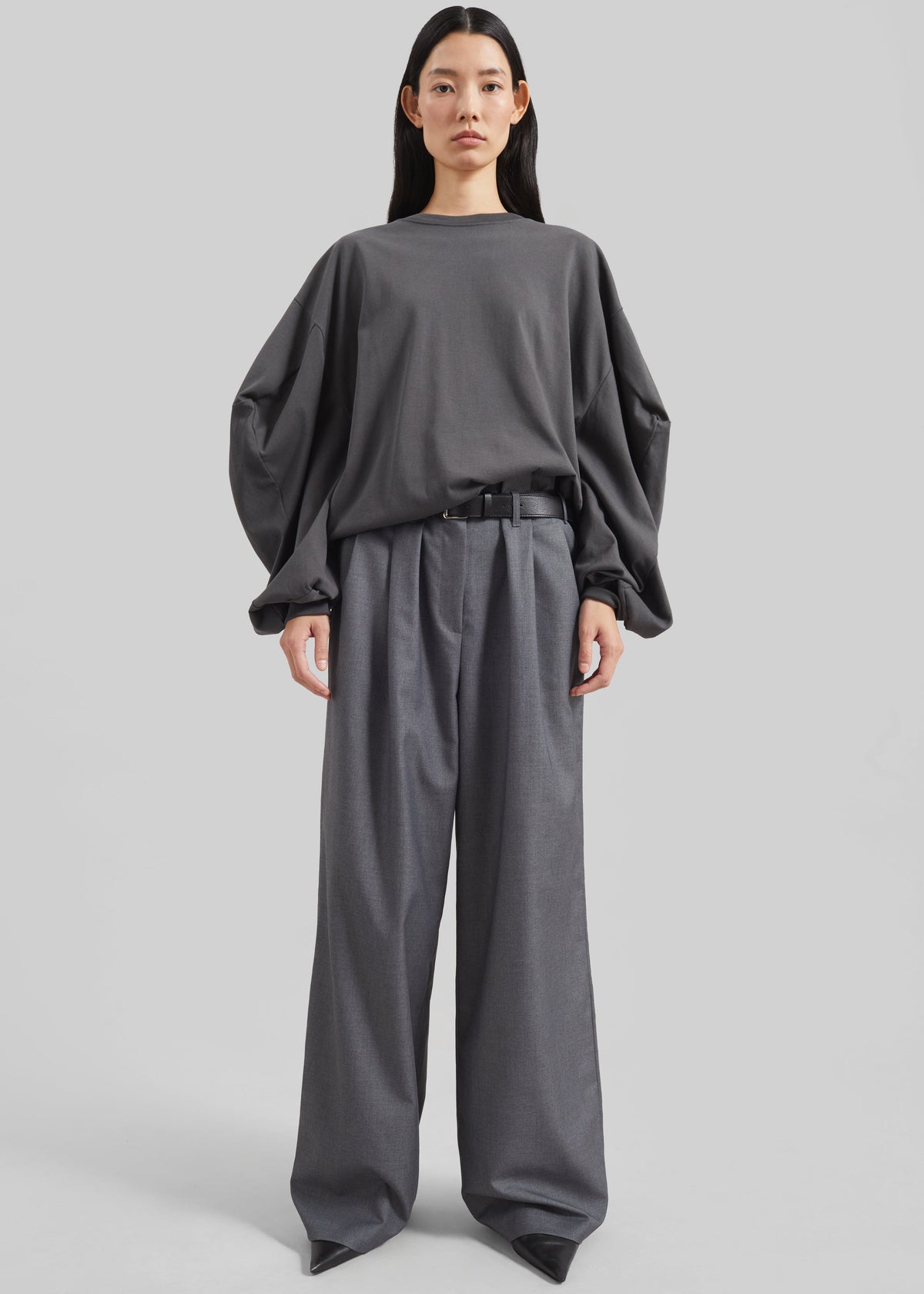Balve Balloon Sleeve Sweatshirt - Grey - 1