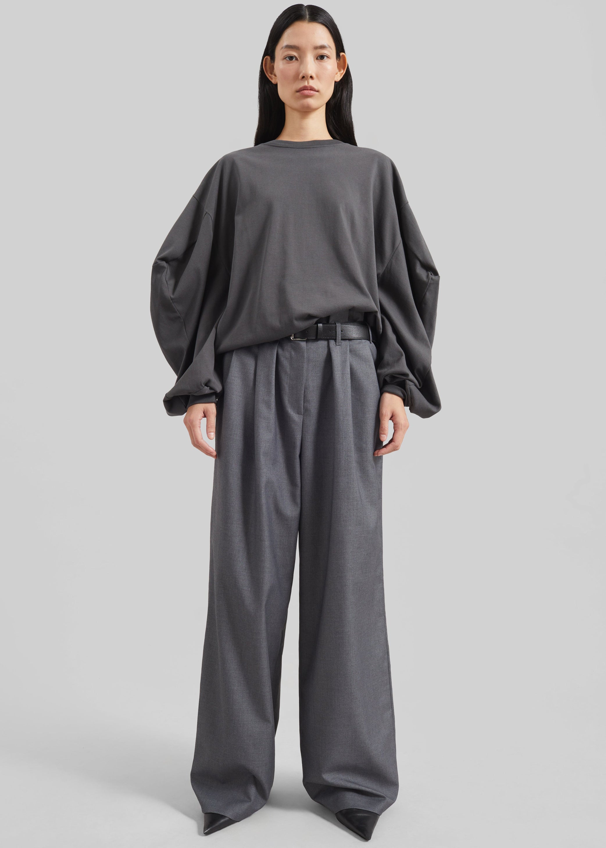Shop the look image for Balve Balloon Sleeve Sweatshirt - Grey