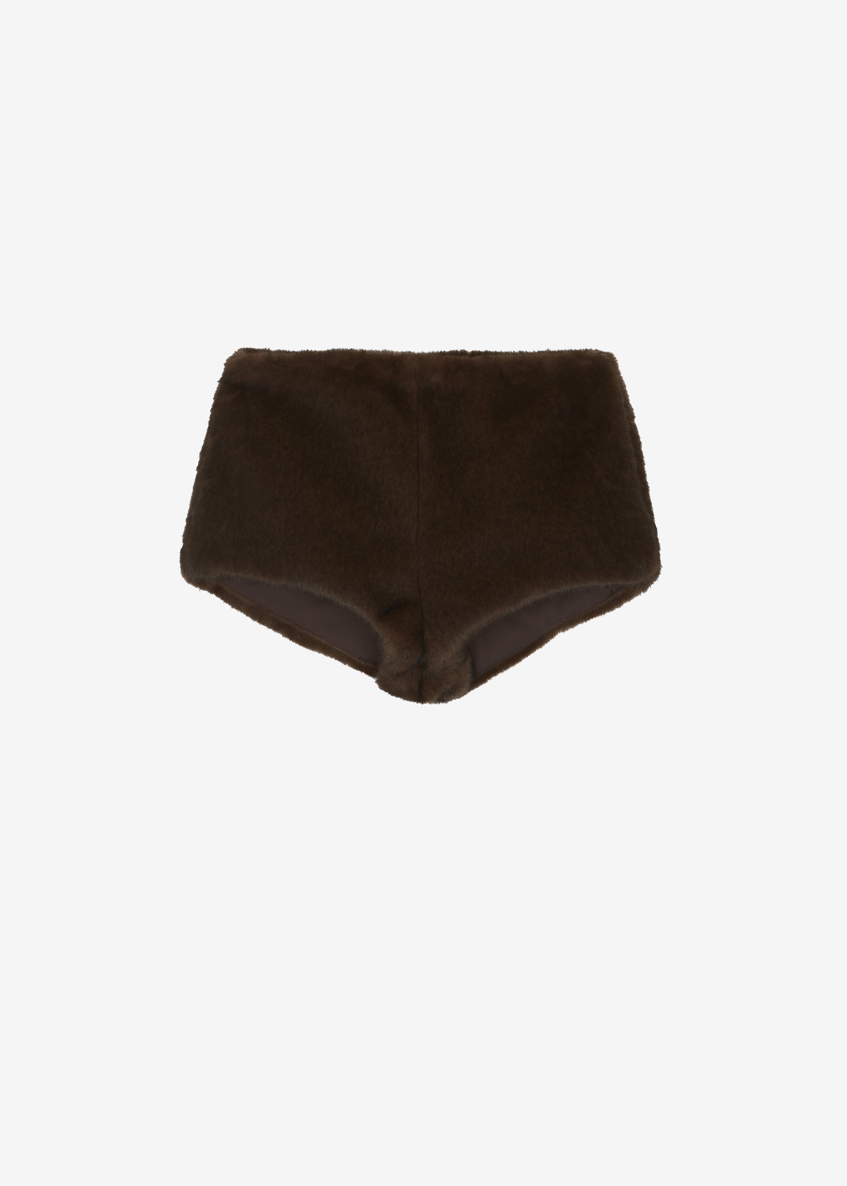 Banff Faux-Fur Hot Pants - Brown - 16