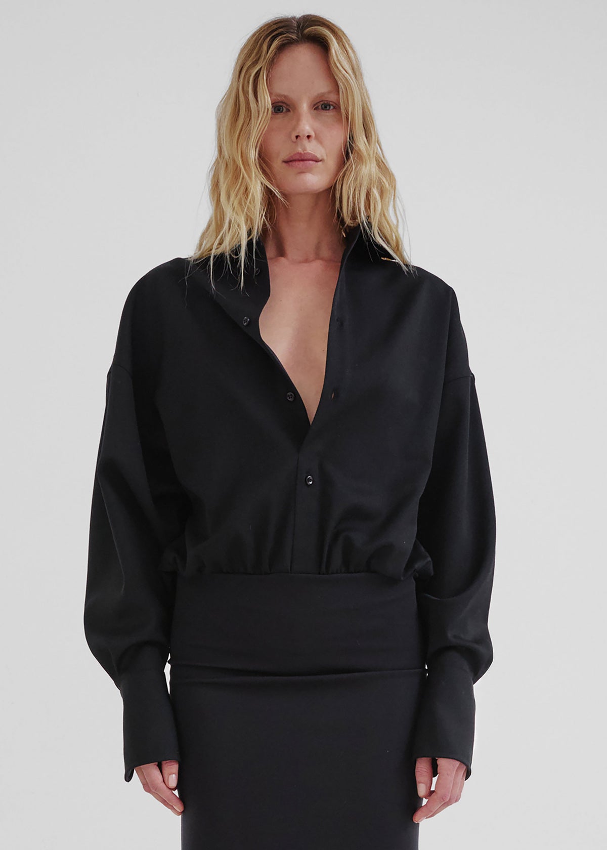 Darkpark Barbara Wool Elastic Waist Dress - Black - 3