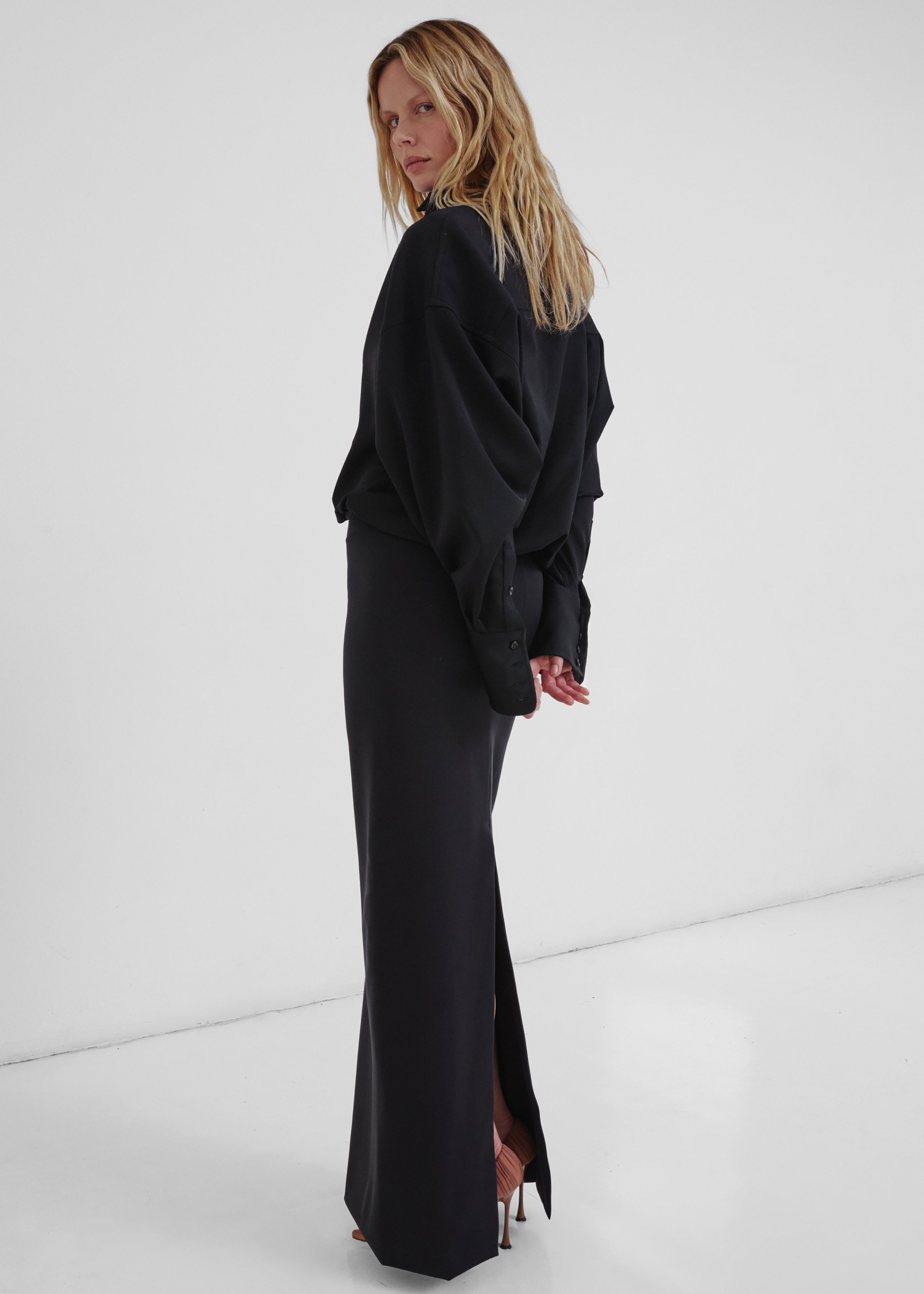 Darkpark Barbara Wool Elastic Waist Dress - Black - 4