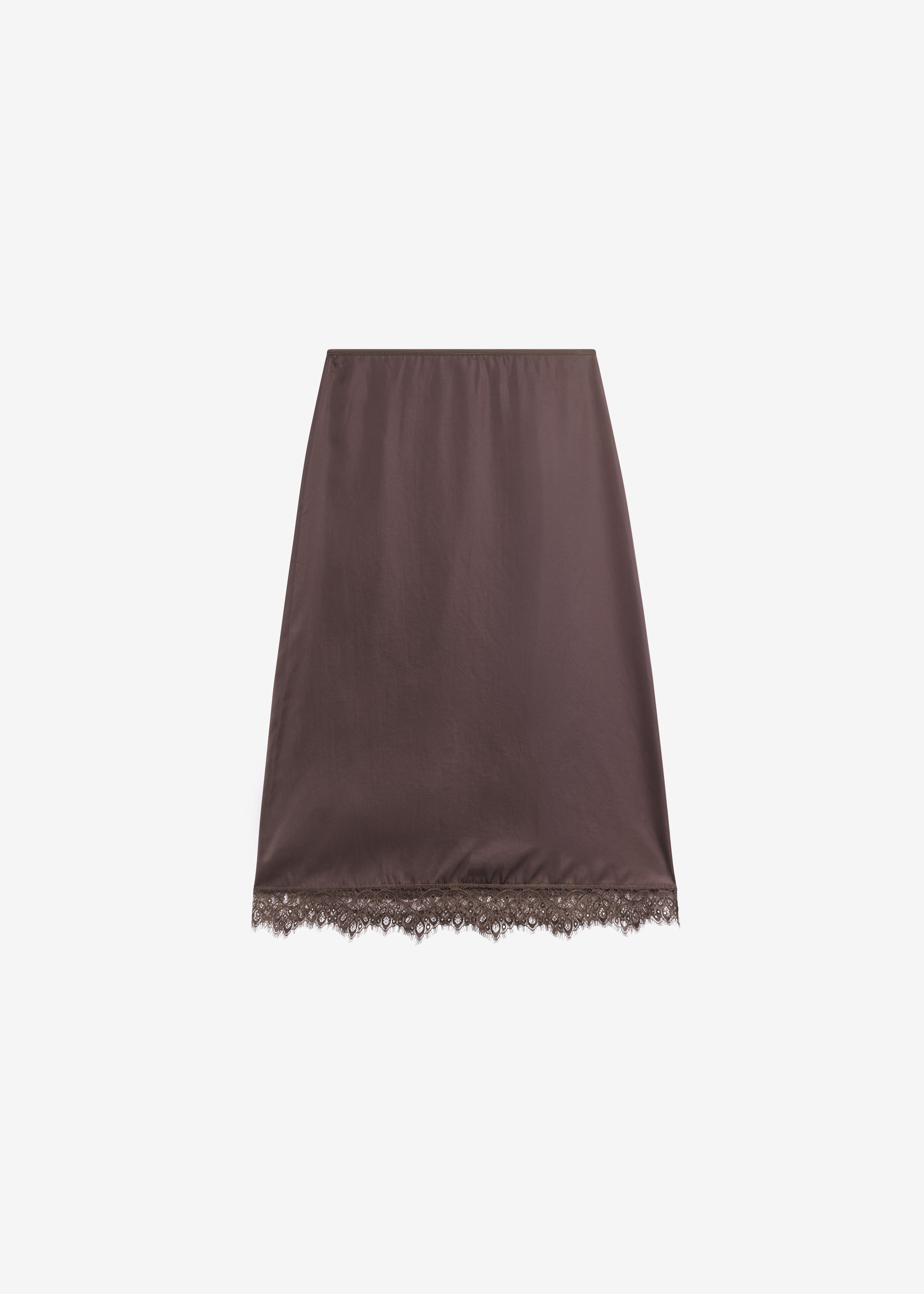 Bareilly Lace Midi Skirt - Brown - 7