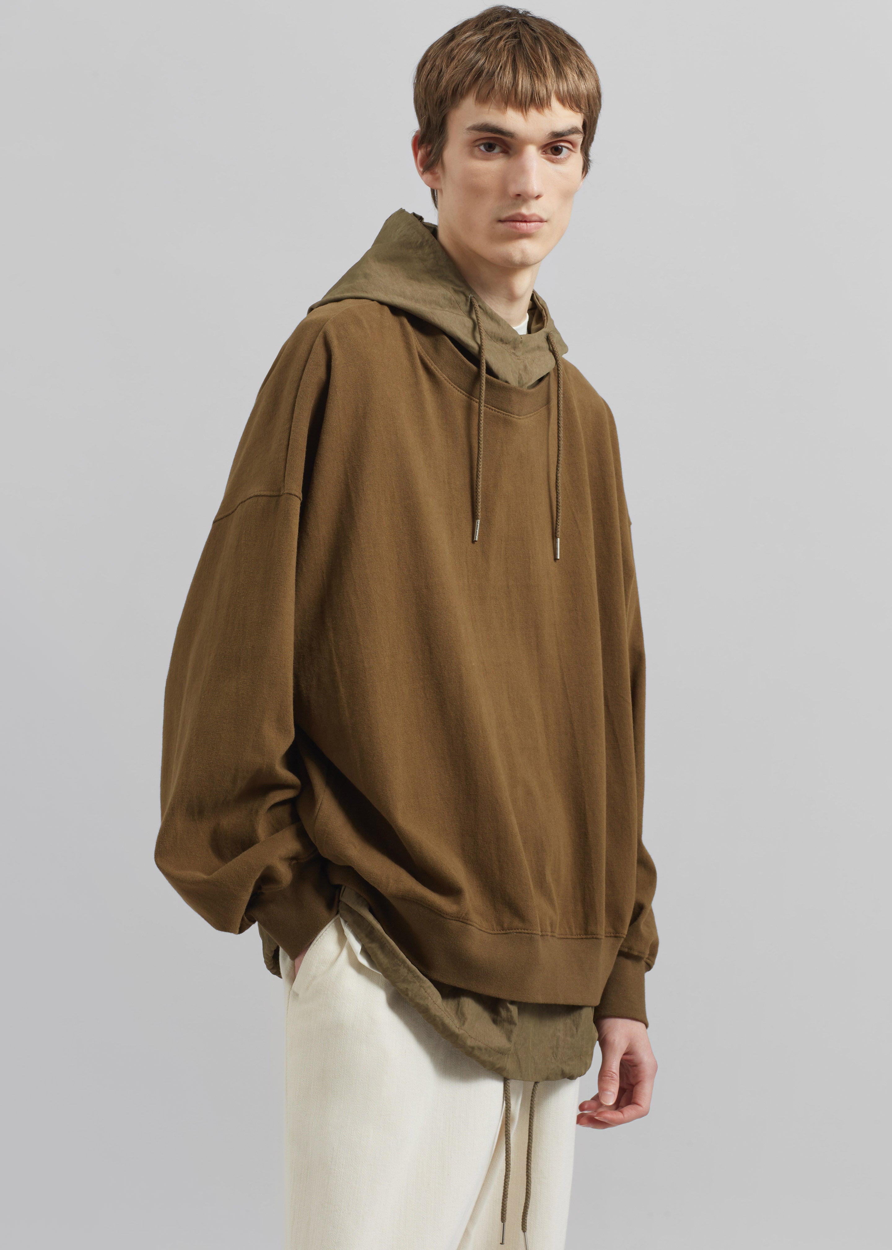 Barstow Layered Hoodie - Dark Olive - 5