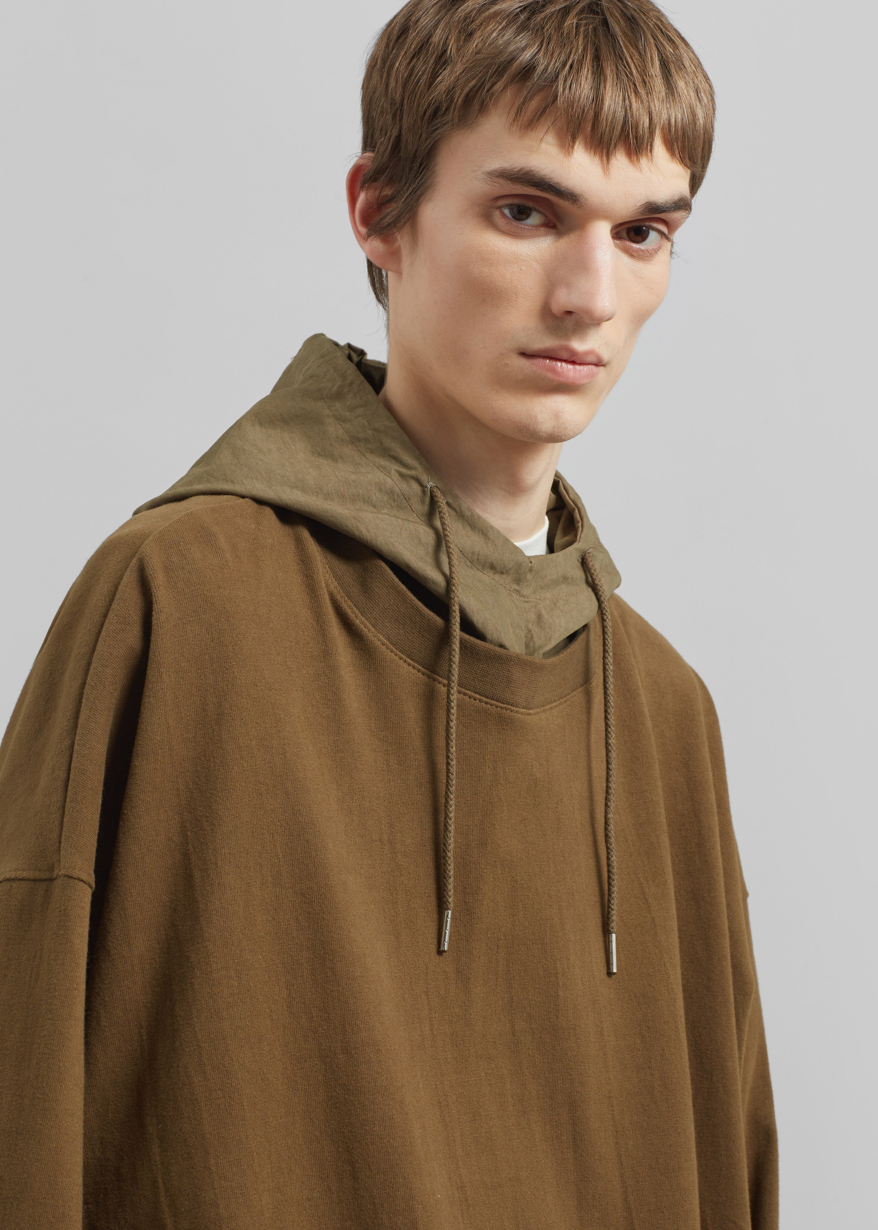 Barstow Layered Hoodie - Dark Olive - 3