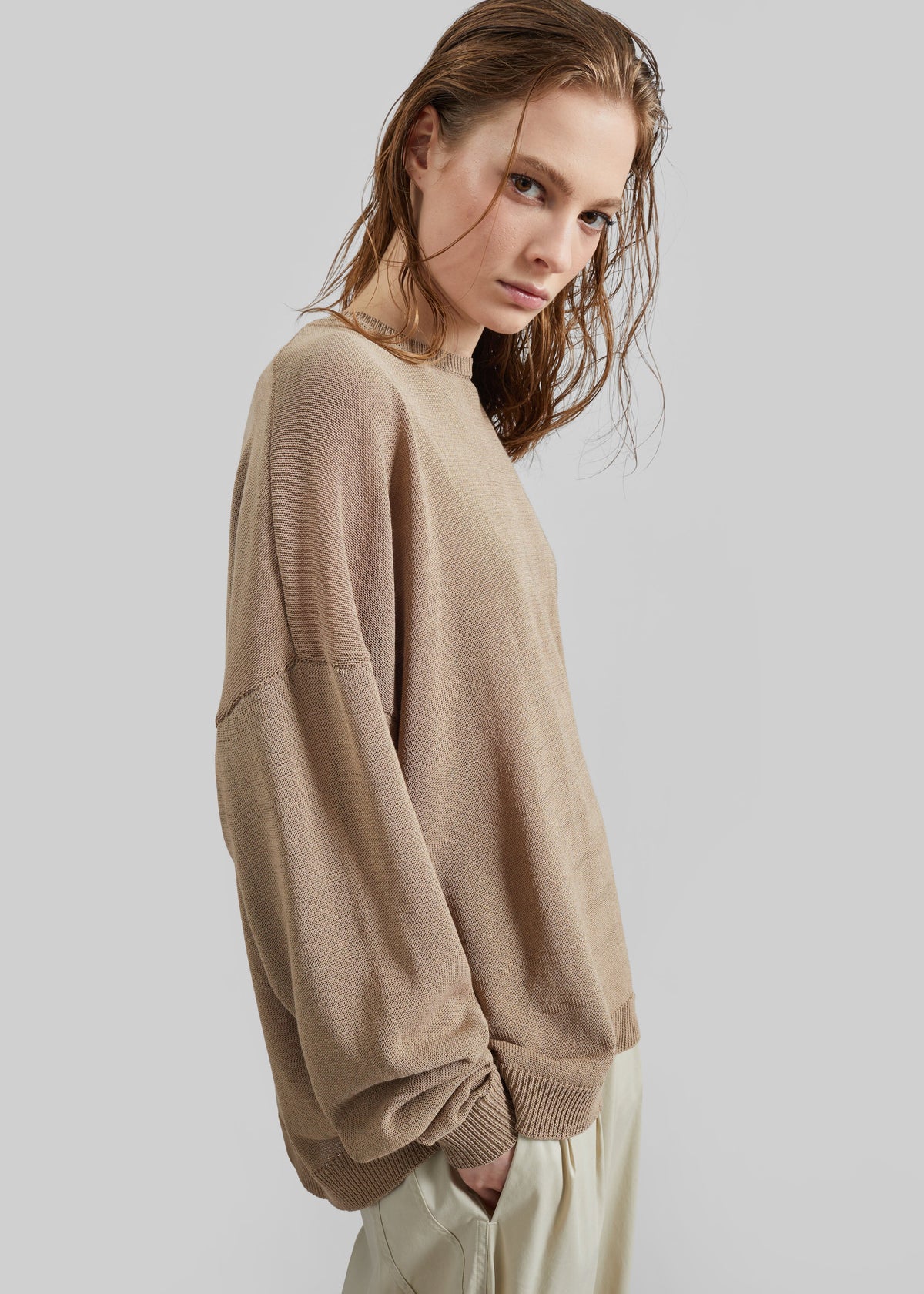 Basel Crew Neck Sweater - Beige - 6