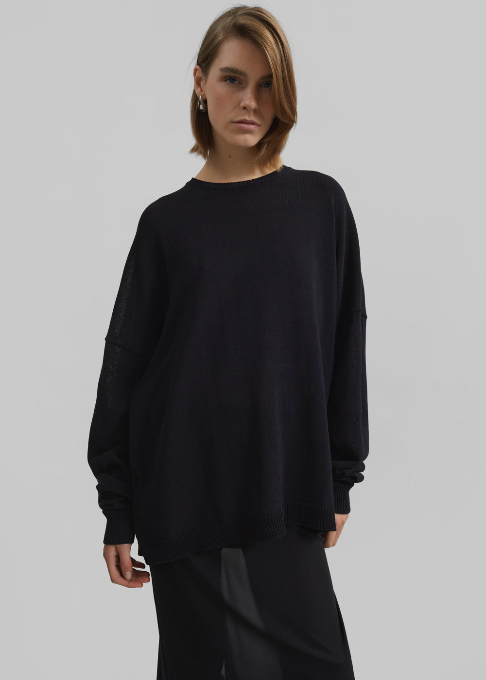 Basel Crew Neck Sweater - Black - 1