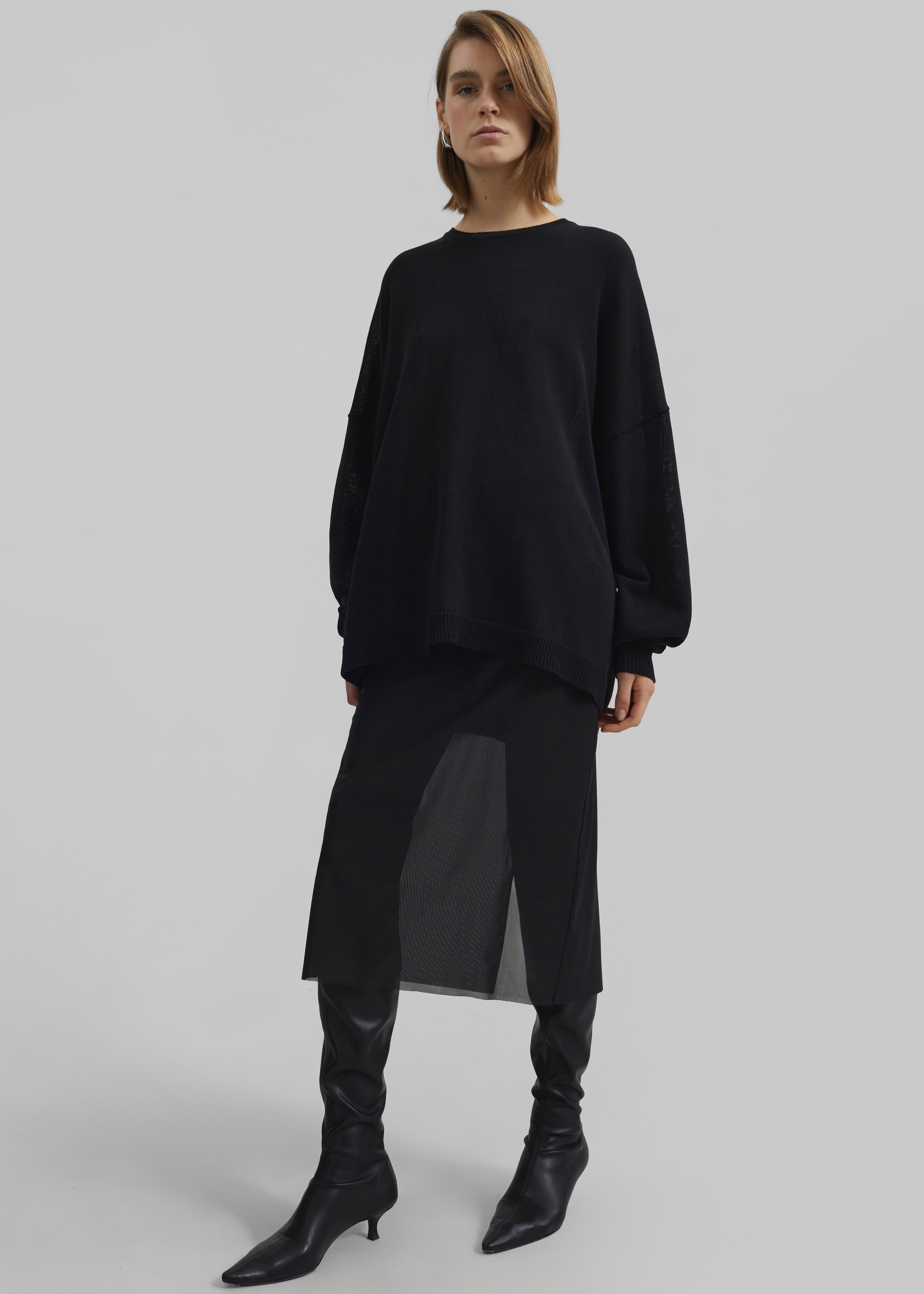 Basel Crew Neck Sweater - Black - 5