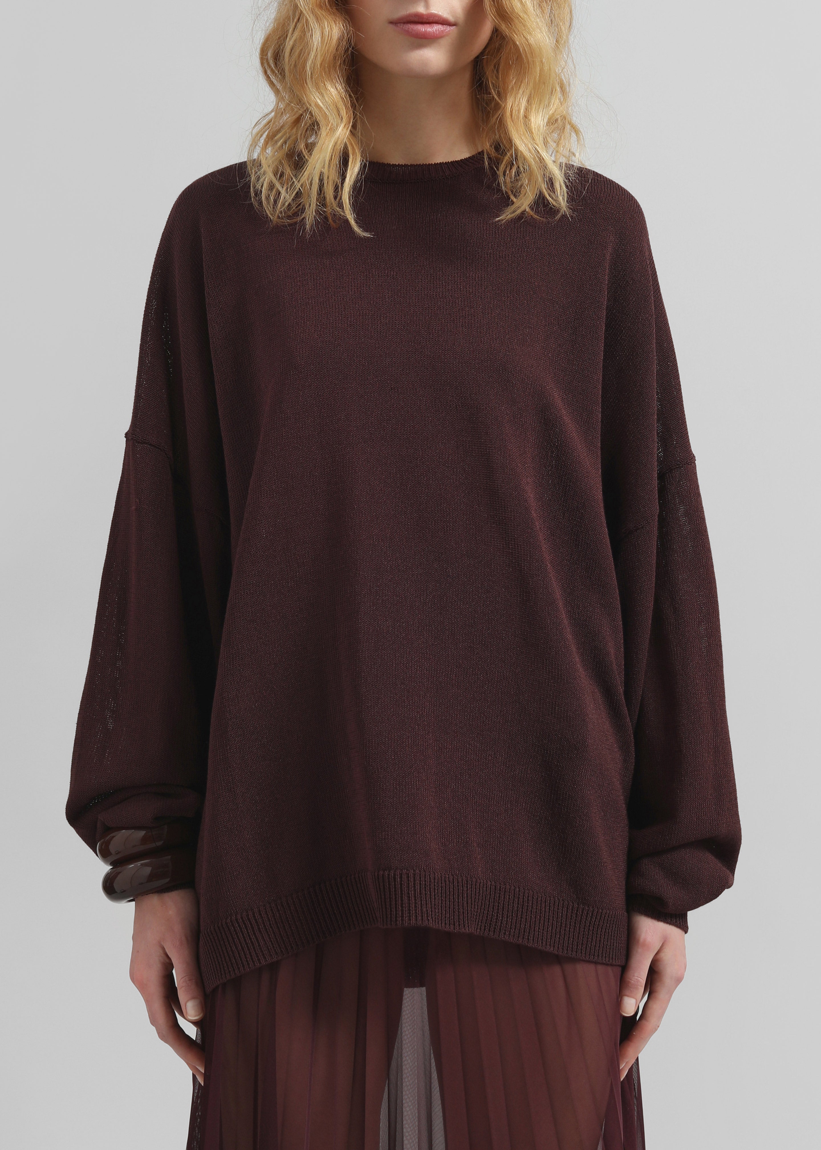 Basel Crew Neck Sweater - Burgundy - 4