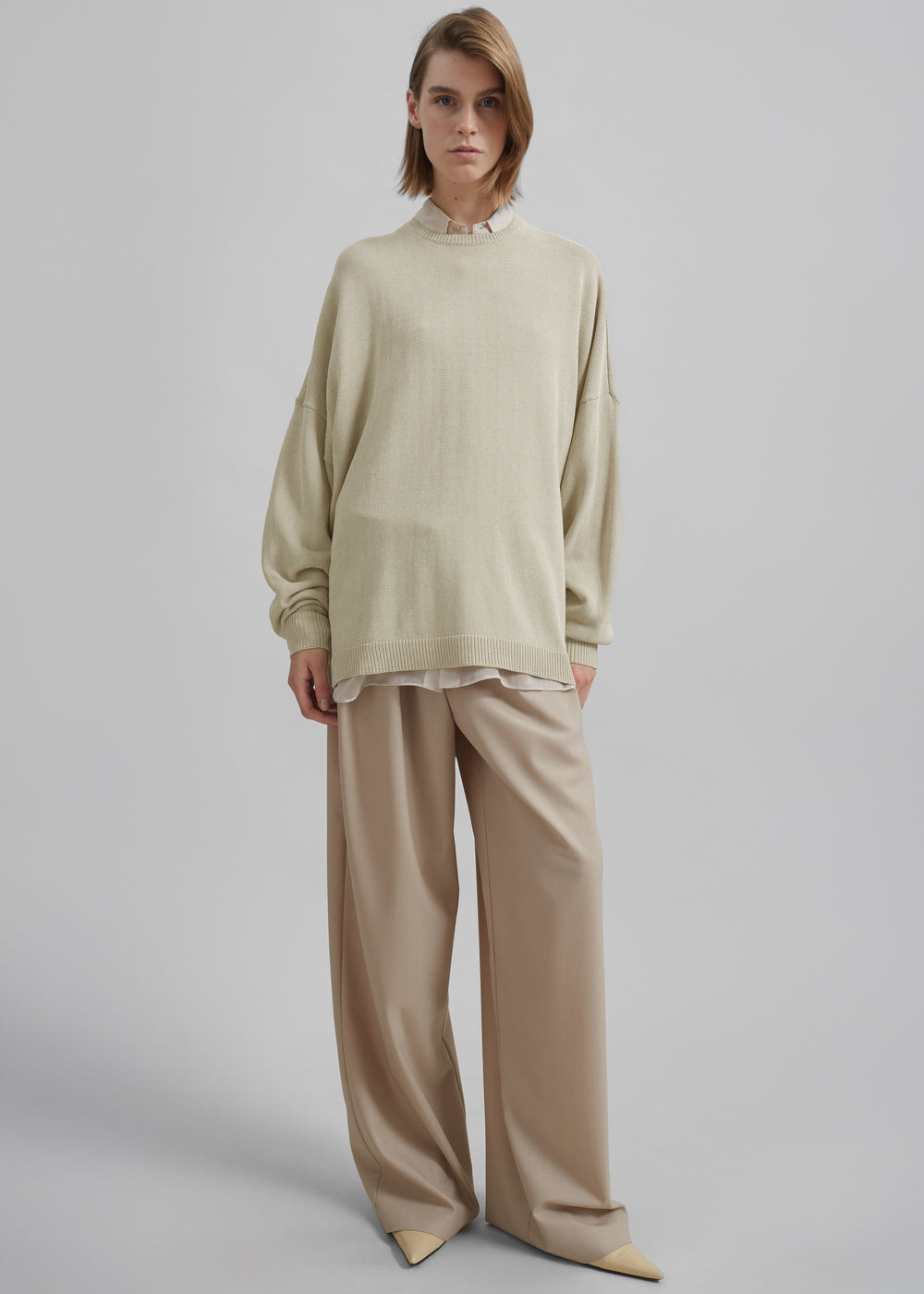 Basel Crew Neck Sweater - Cement - 1